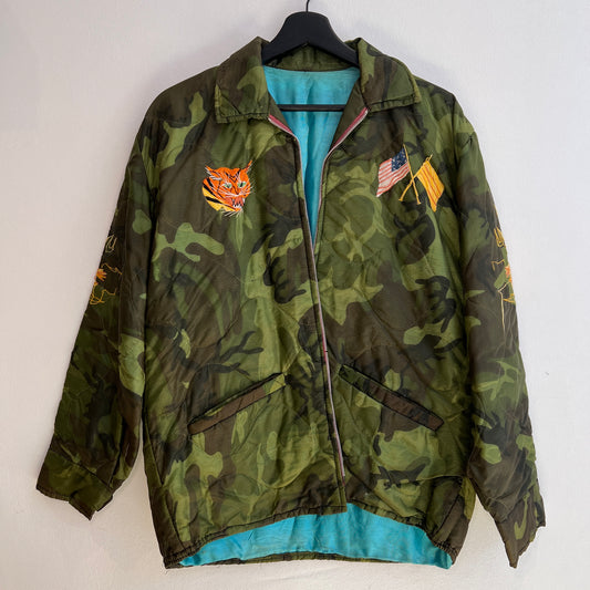 1970s Vietnam Camouflage Green Souvenir Jacket