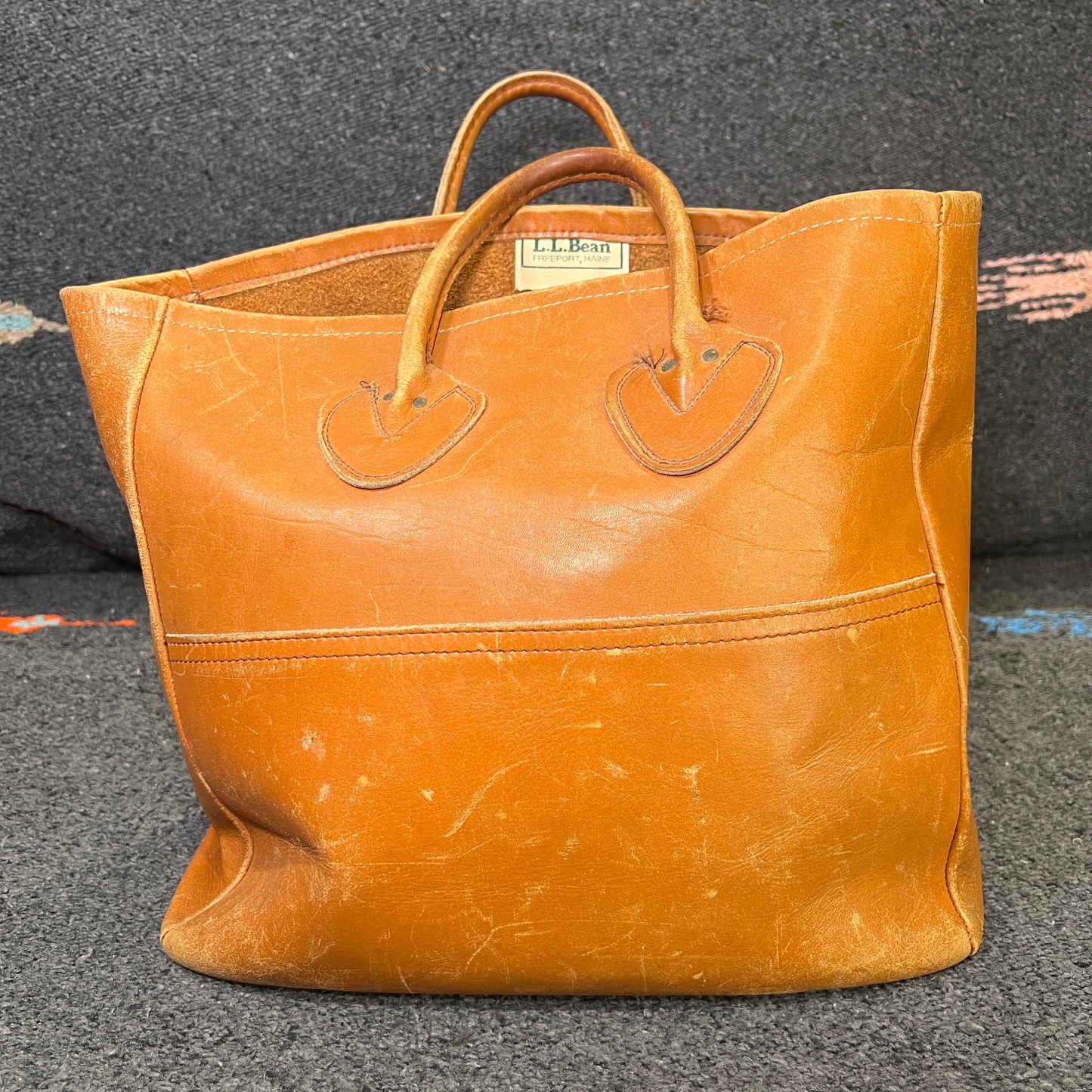 1980s L.L.Bean Small Leather Tote Bag