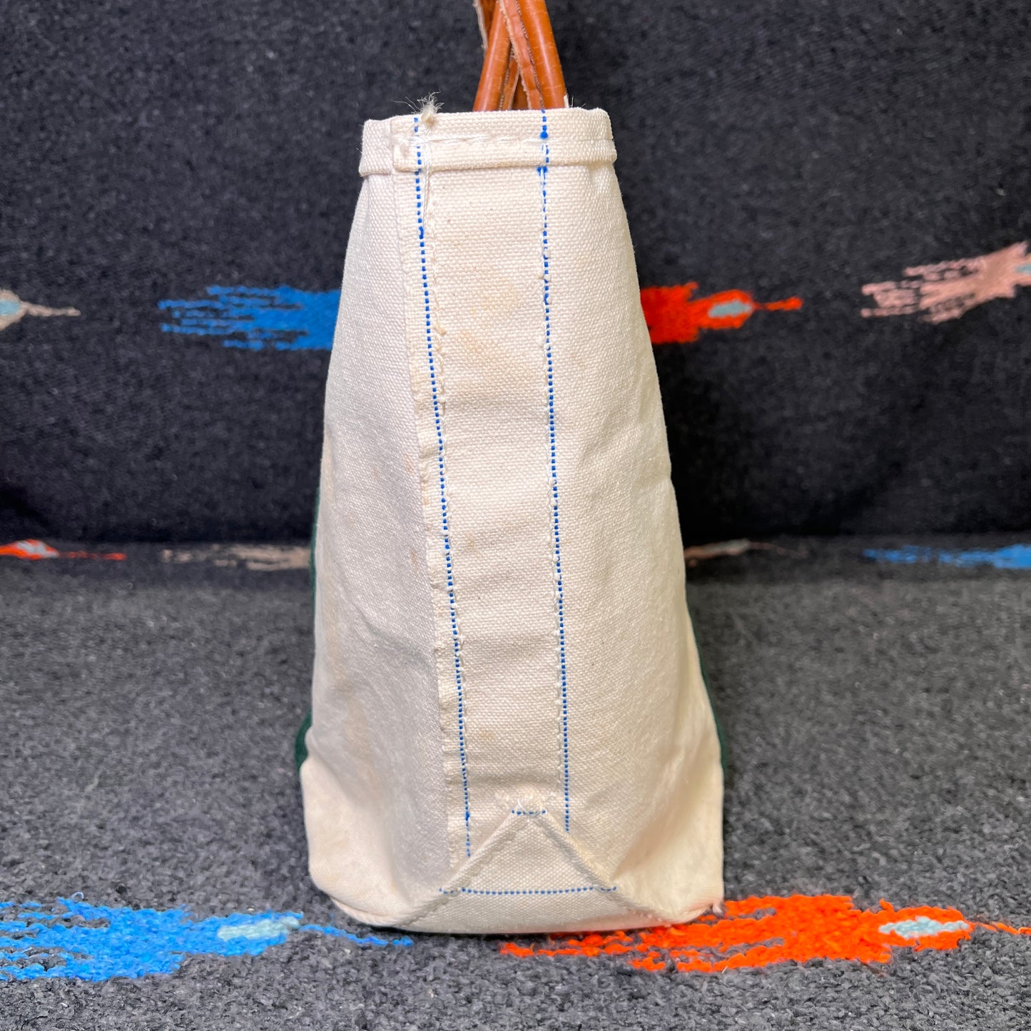 1970s L.L.Bean Purple Beige Small Boat and Tote Bag