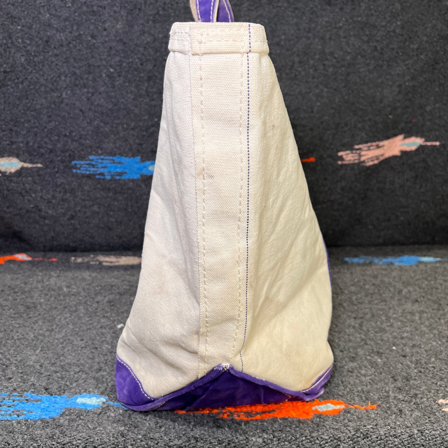 1960s L.L.Bean Purple Beige Large Boat and Tote Bag