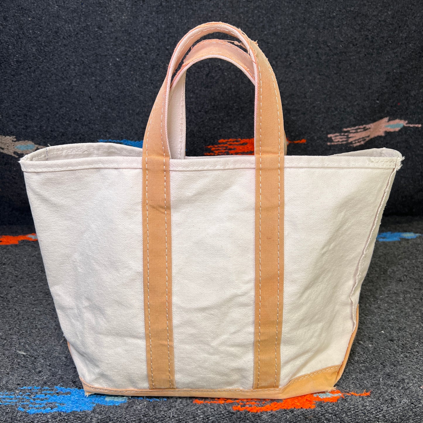 1980s L.L.Bean Desert Beige Small Boat and Tote Bag