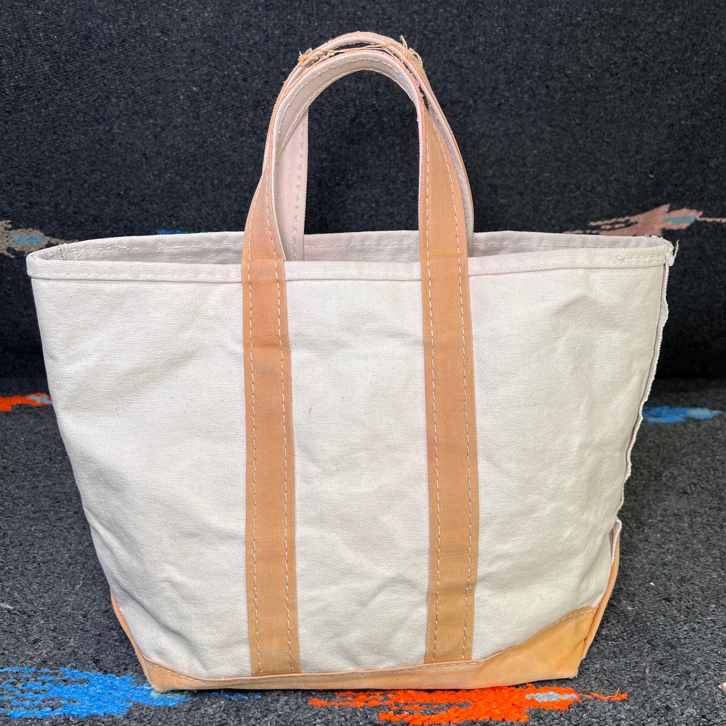 1980s L.L.Bean Desert Beige Small Boat and Tote Bag