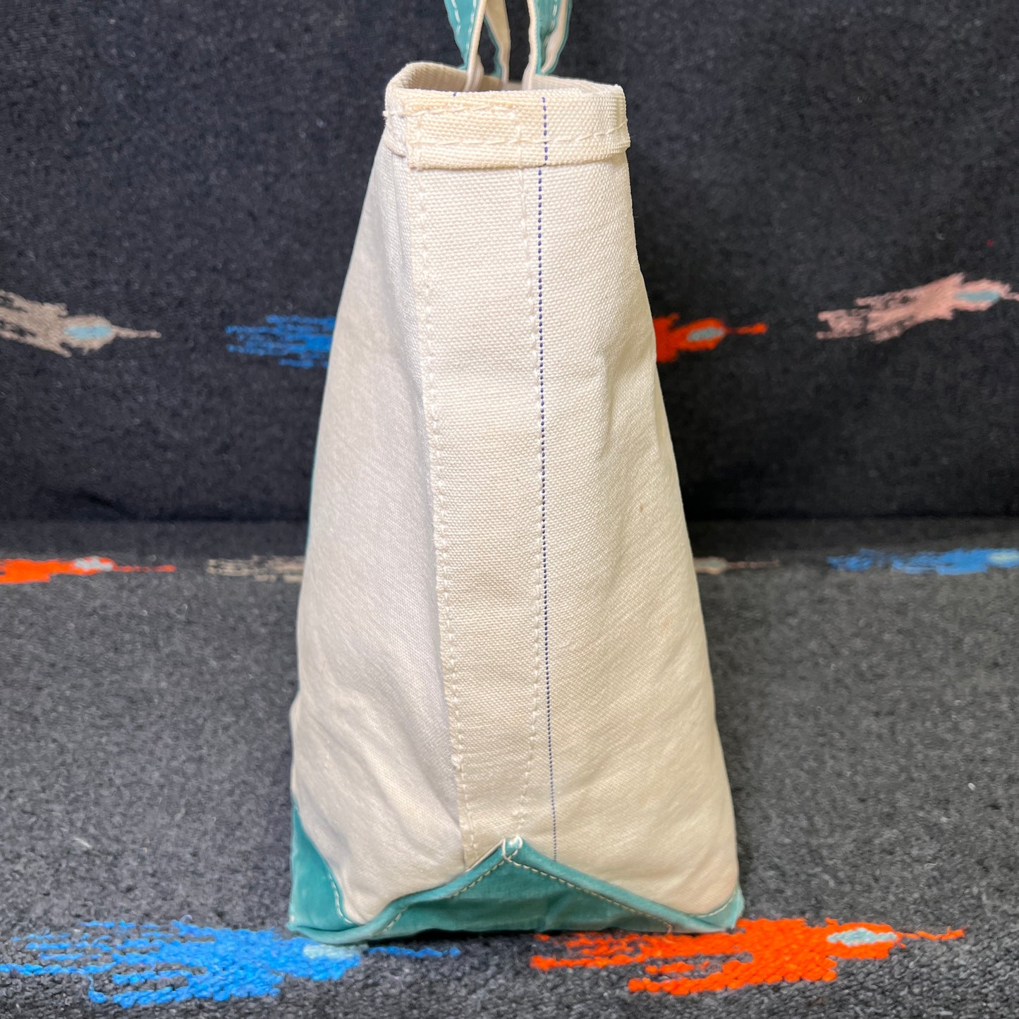 1970s L.L.Bean Green Beige Large Boat and Tote Bag