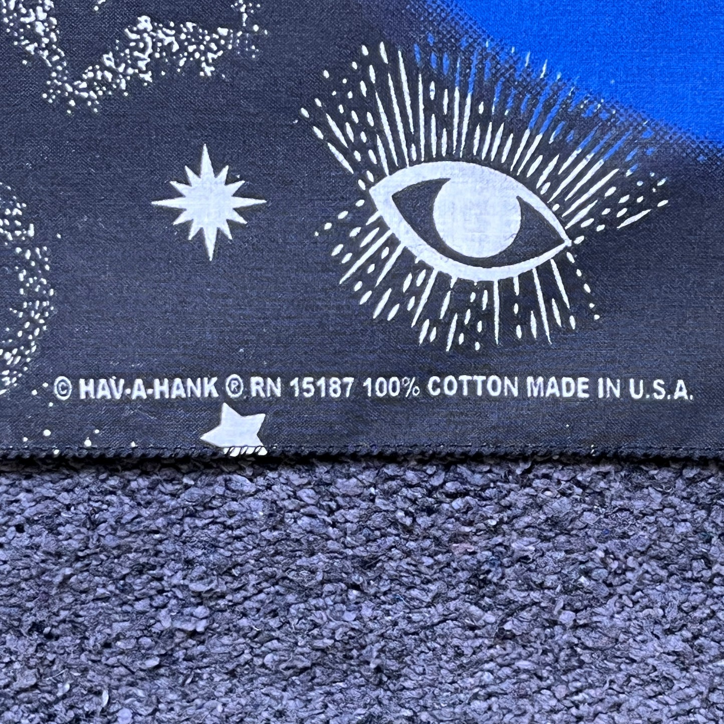 HAV-A-HANK Black Bandana with Celestial Graphic Print