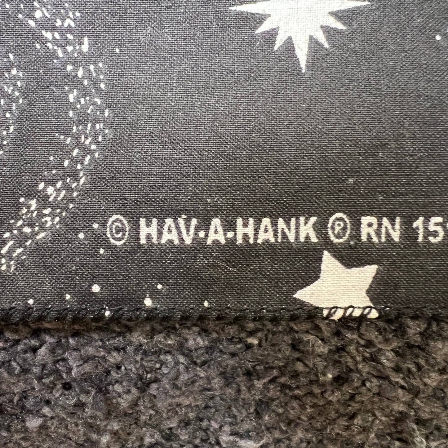 HAV-A-HANK Black Bandana with Celestial Graphic Print