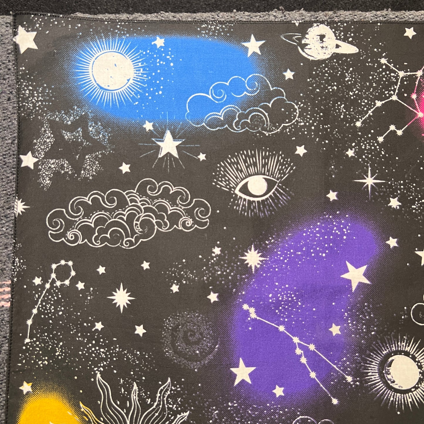 HAV-A-HANK Black Bandana with Celestial Graphic Print