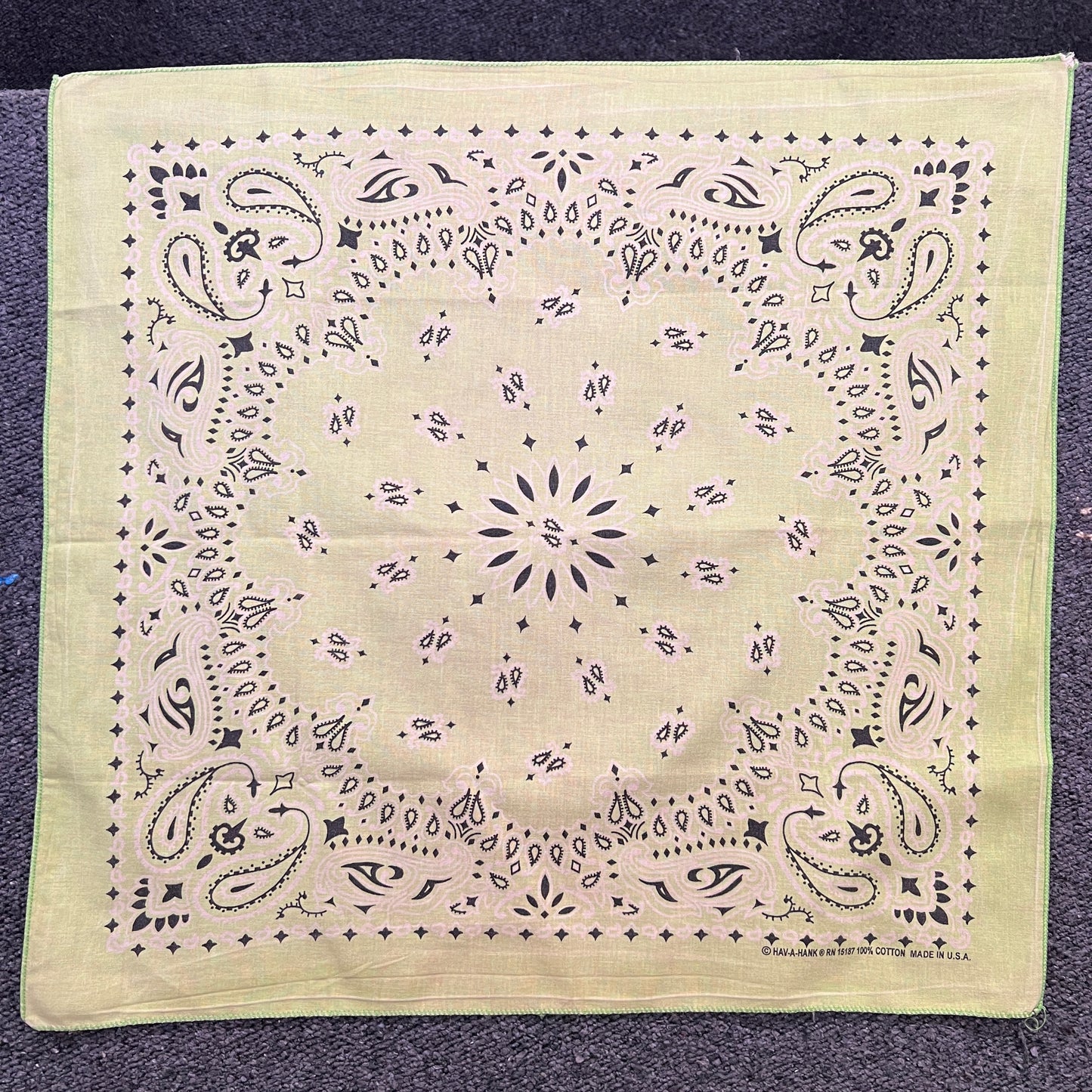 HAV-A-HANK Pink and Lime Green Color 2 Tone Bandana