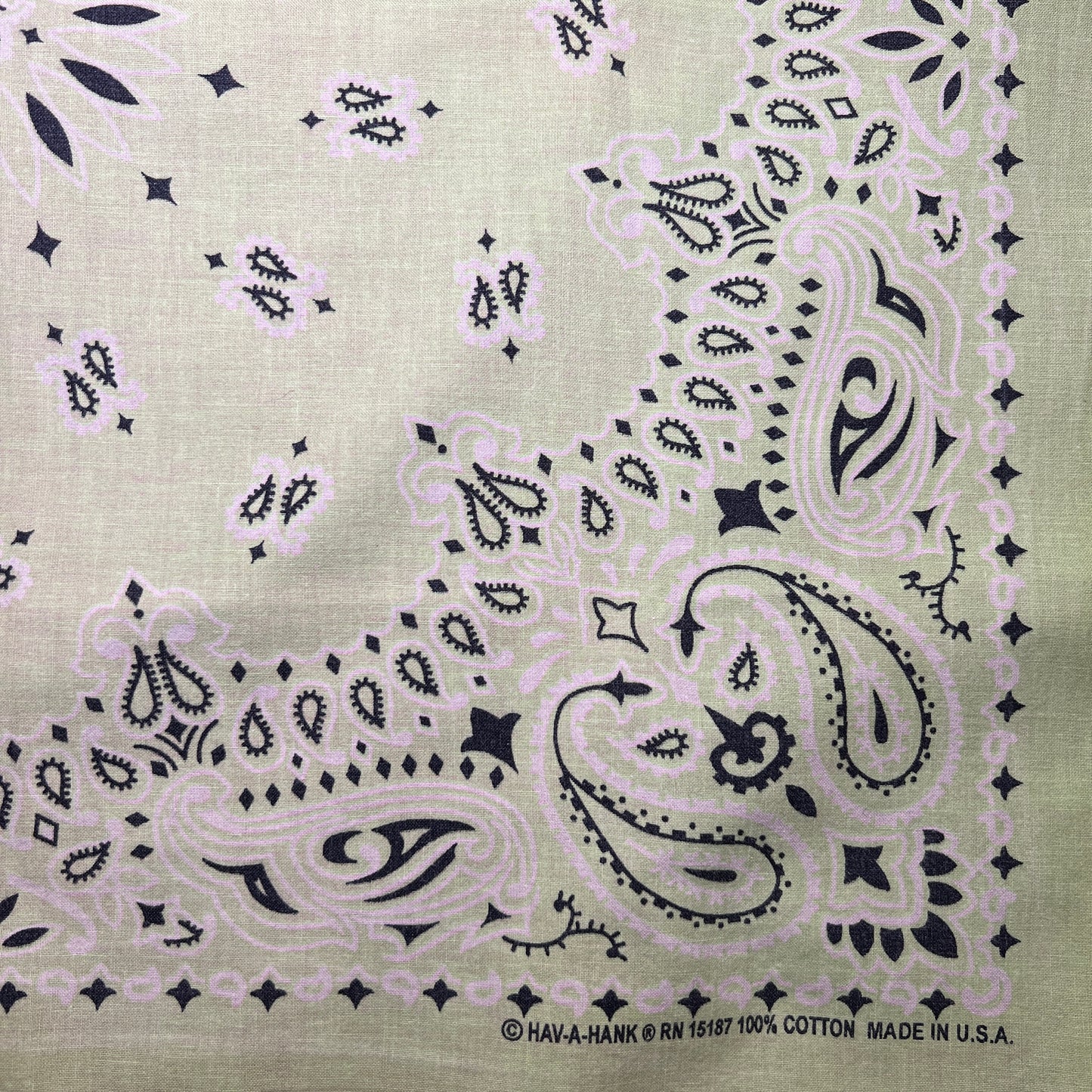 HAV-A-HANK Pink and Lime Green Color 2 Tone Bandana