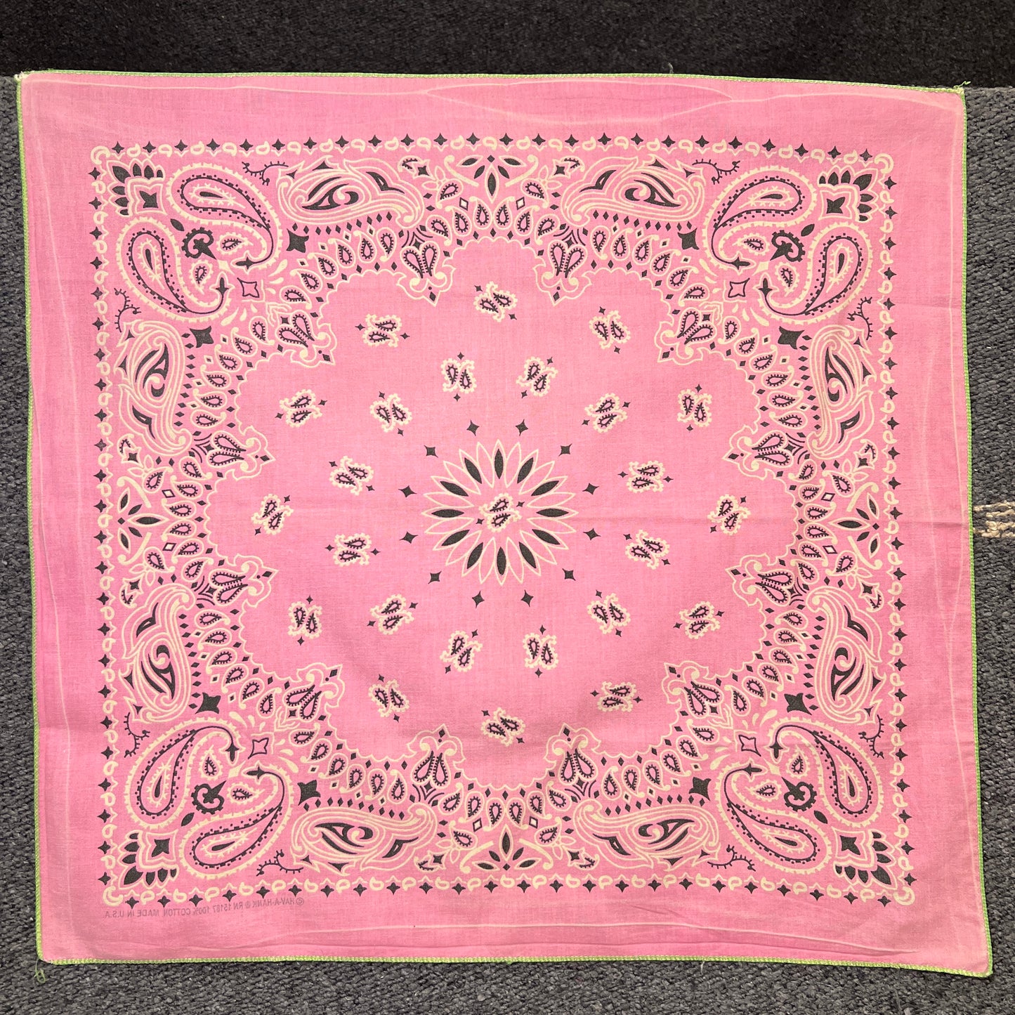 HAV-A-HANK Pink and Lime Green Color 2 Tone Bandana