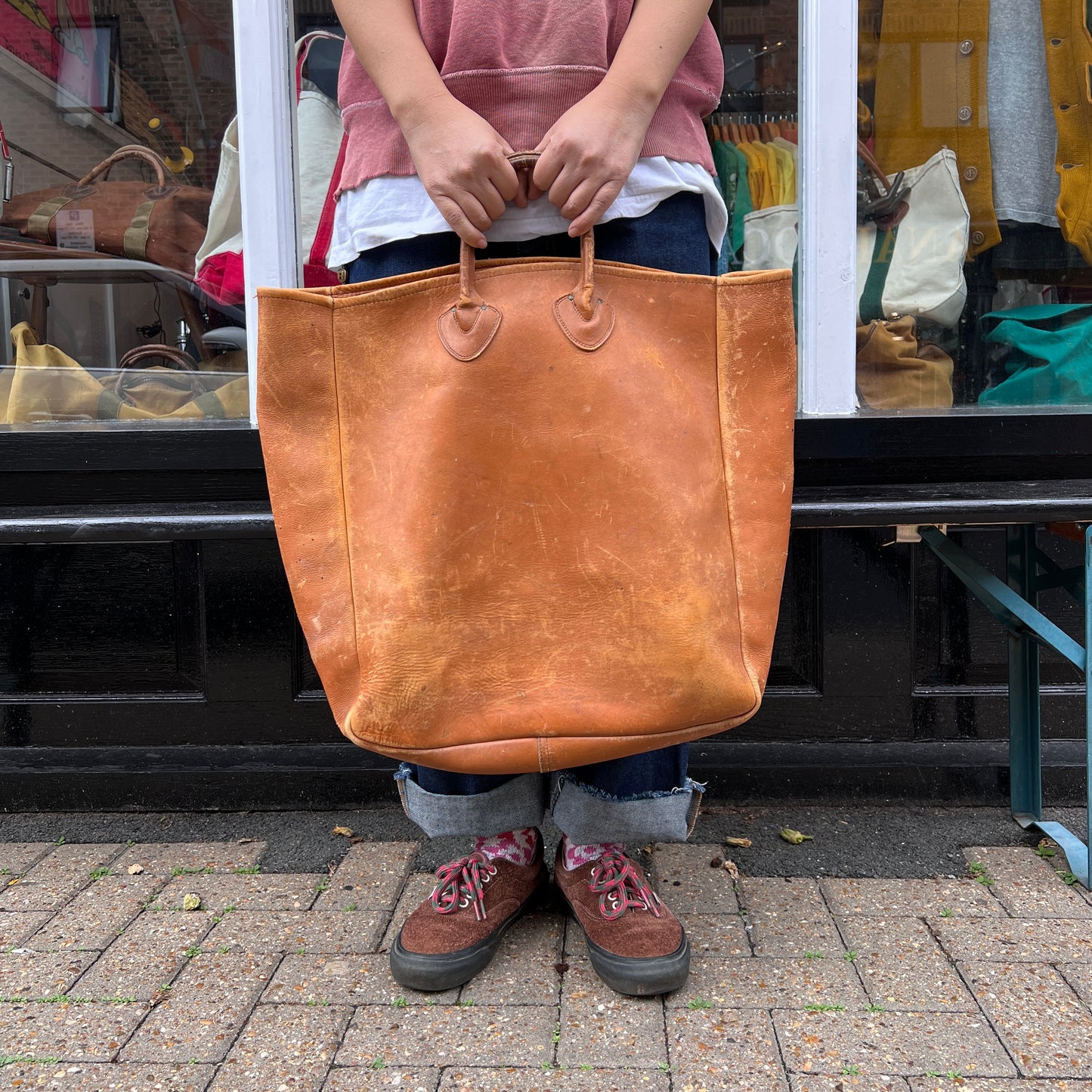 1960s L.L.Bean Large Leather Tote Bag
