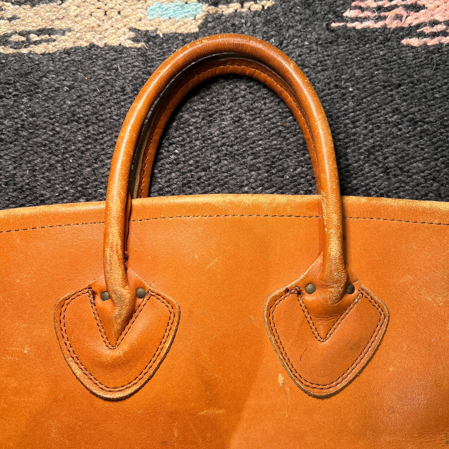1980s L.L.Bean Small Leather Tote Bag