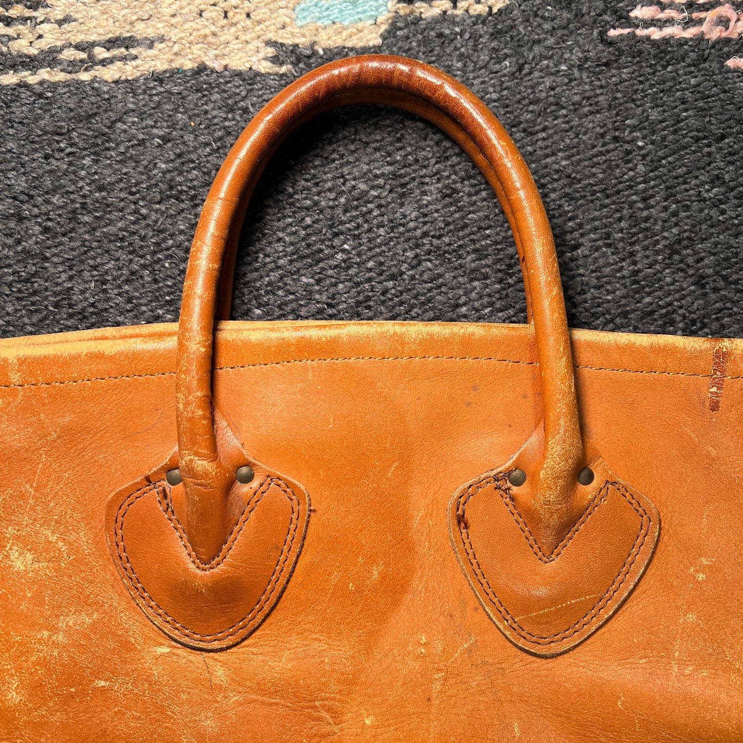1980s L.L.Bean Small Leather Tote Bag