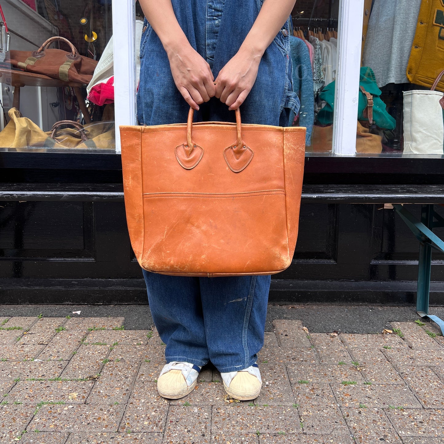 1980s L.L.Bean Small Leather Tote Bag