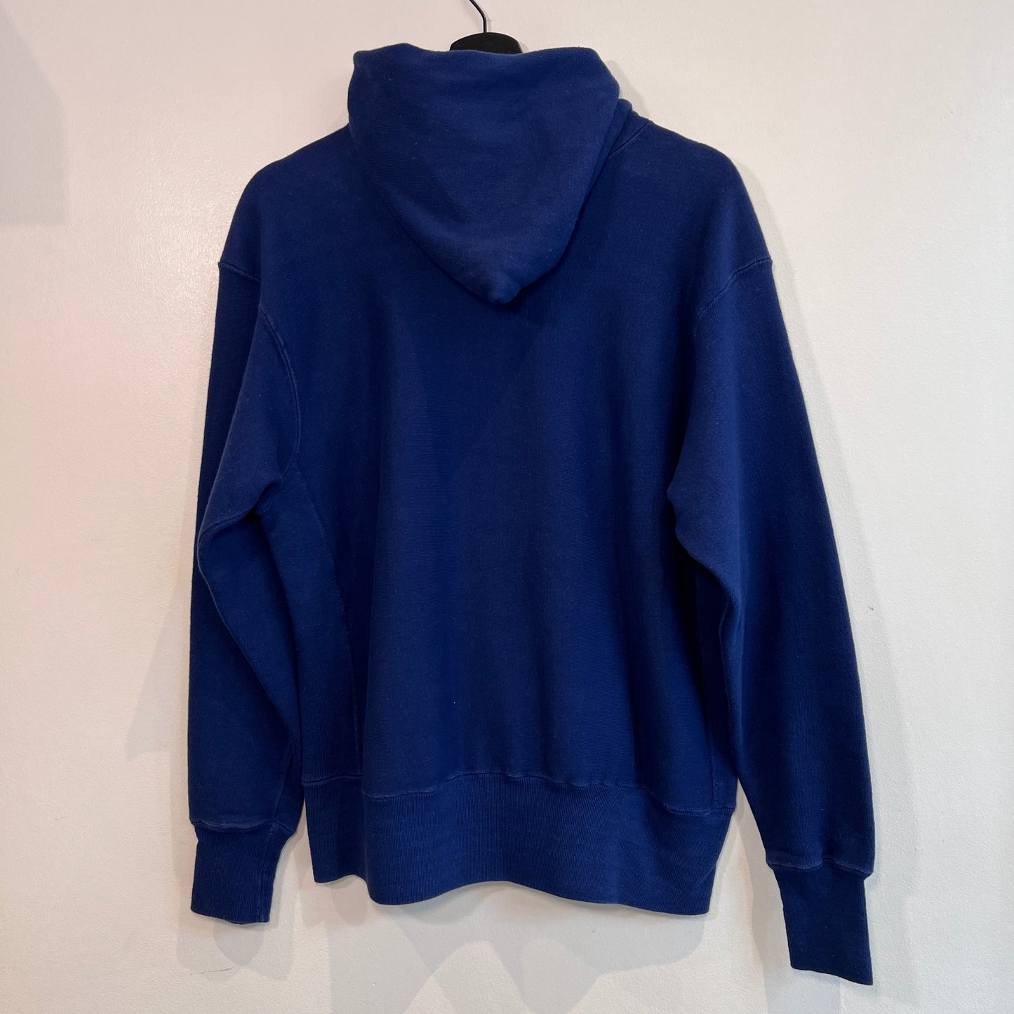 1973s ~ 1975s Champion Single Color Tag Blue Hoodie Sweatshirt with Blare Print