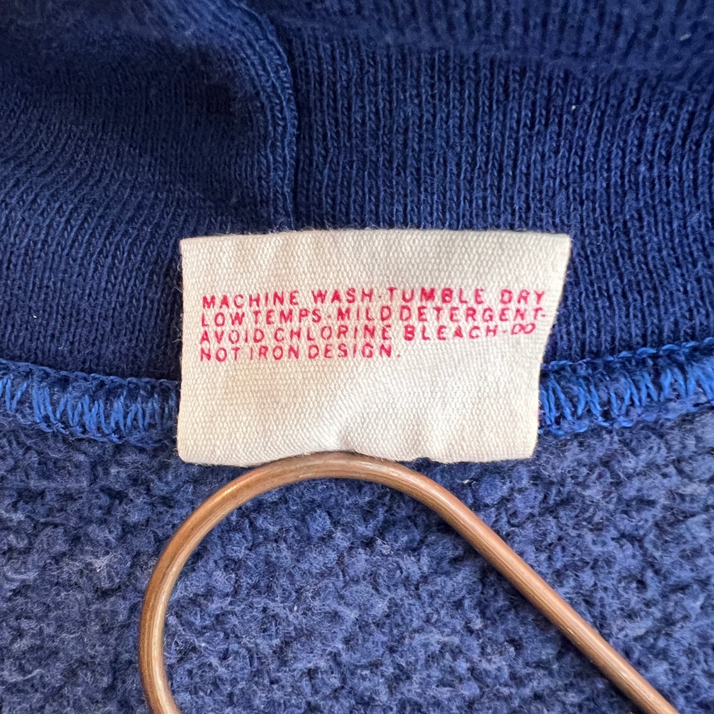 1973s ~ 1975s Champion Single Color Tag Blue Hoodie Sweatshirt with Blare Print