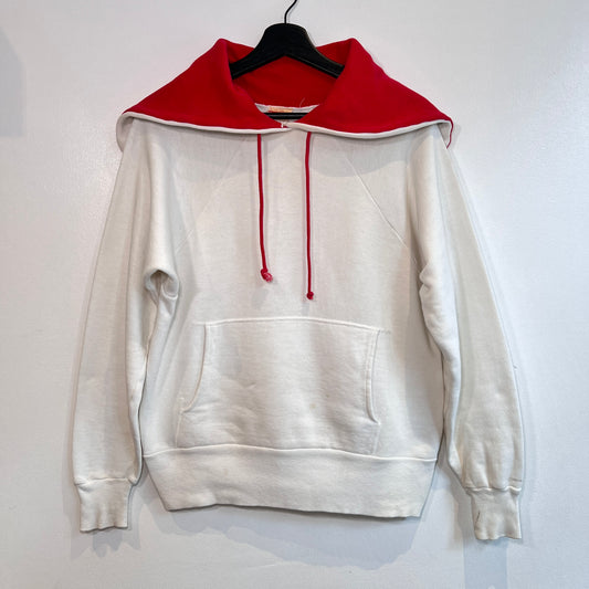 1950s ~ 1960s Healthknit Red and White Color Two Tone Hoodie Sweatshirt