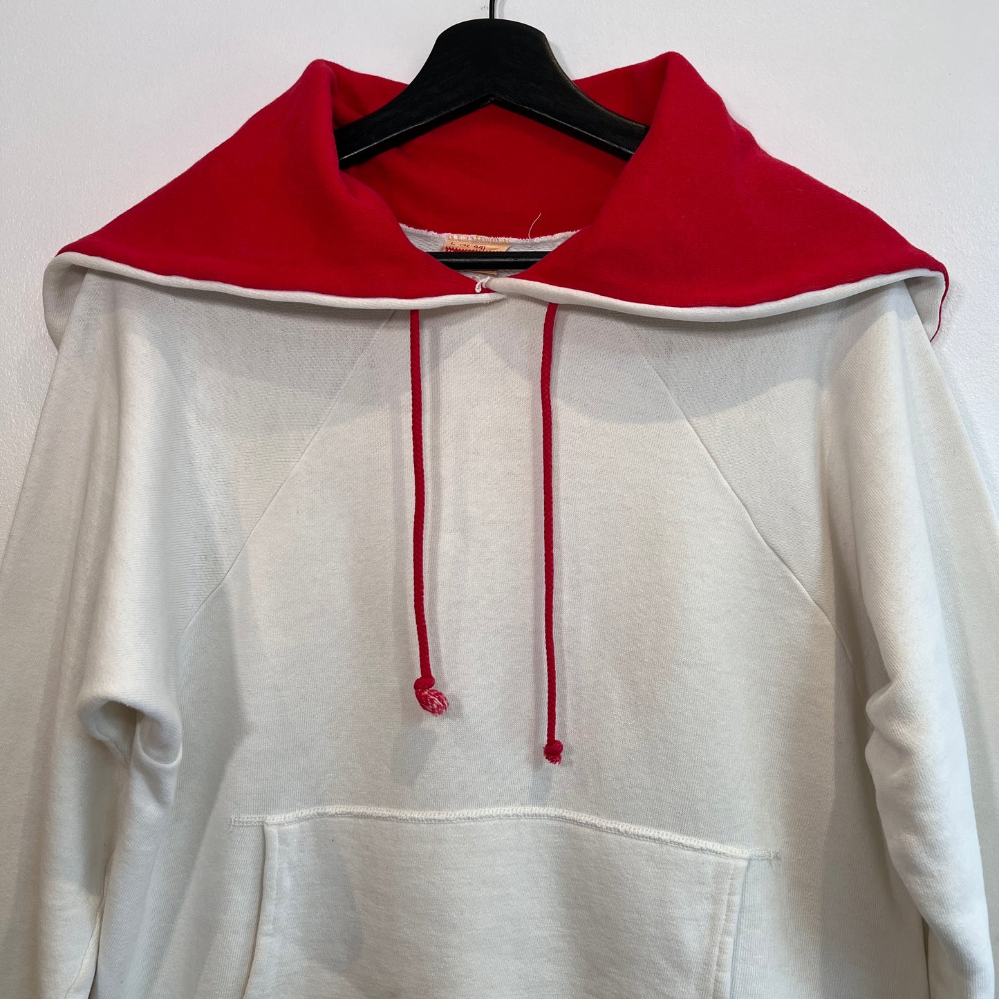 1950s ~ 1960s Healthknit Red and White Color Two Tone Hoodie Sweatshirt