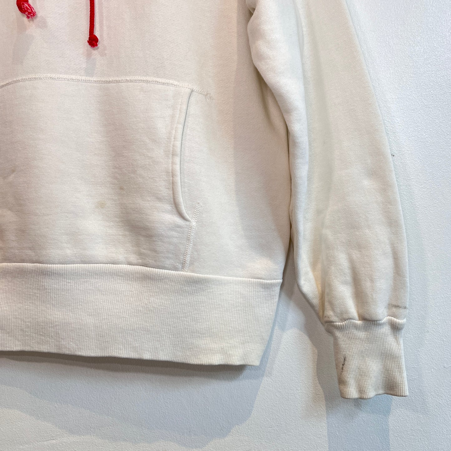 1950s ~ 1960s Healthknit Red and White Color Two Tone Hoodie Sweatshirt