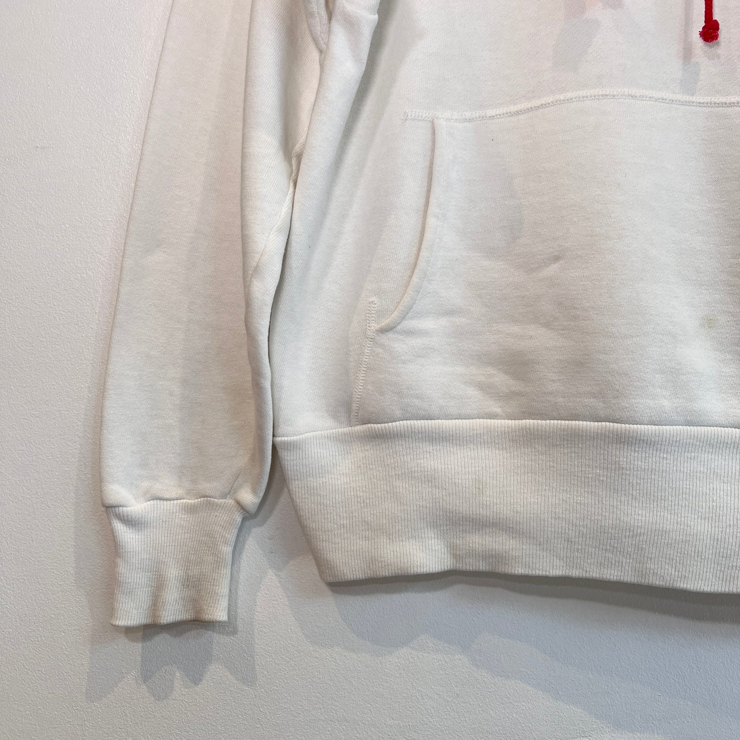 1950s ~ 1960s Healthknit Red and White Color Two Tone Hoodie Sweatshirt