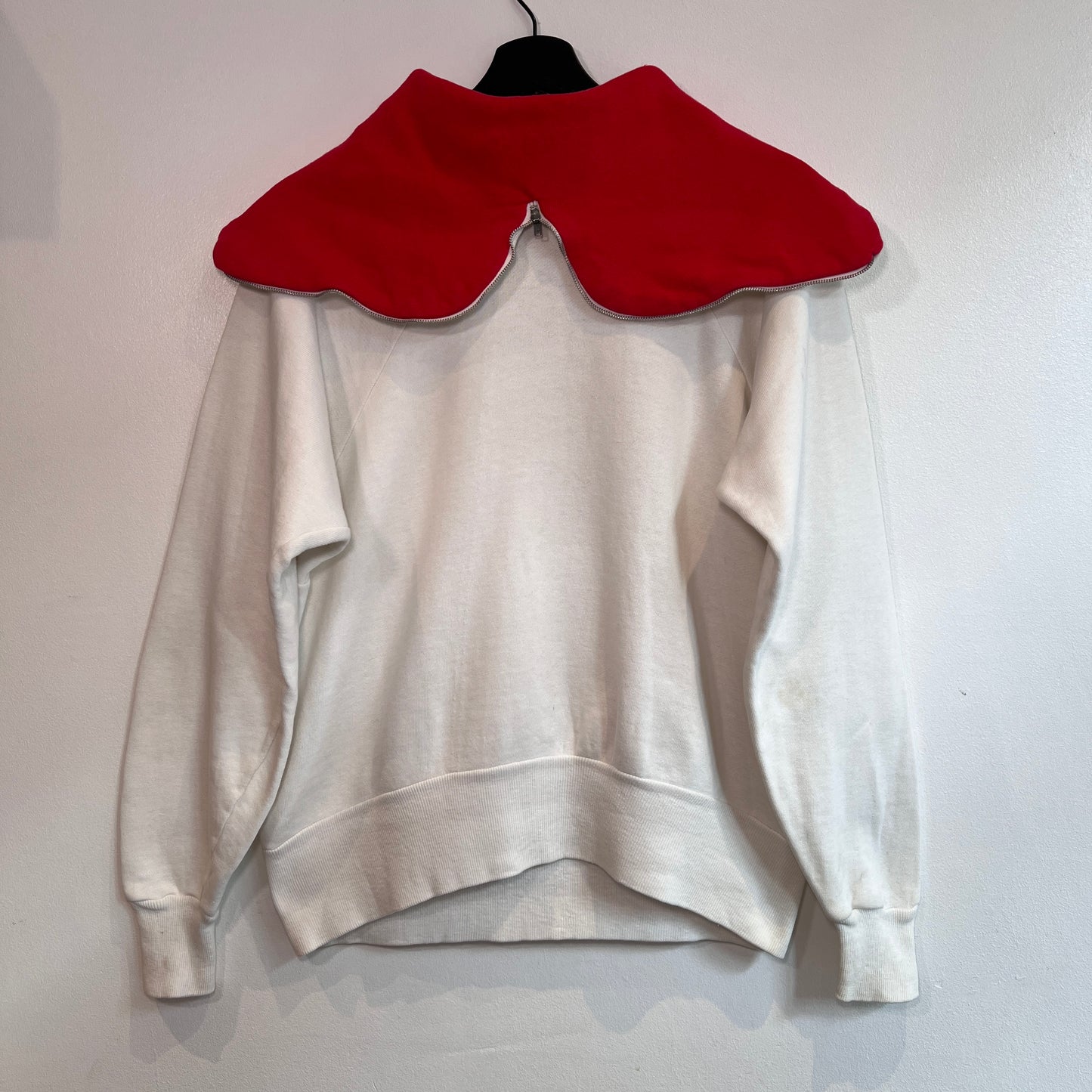 1950s ~ 1960s Healthknit Red and White Color Two Tone Hoodie Sweatshirt
