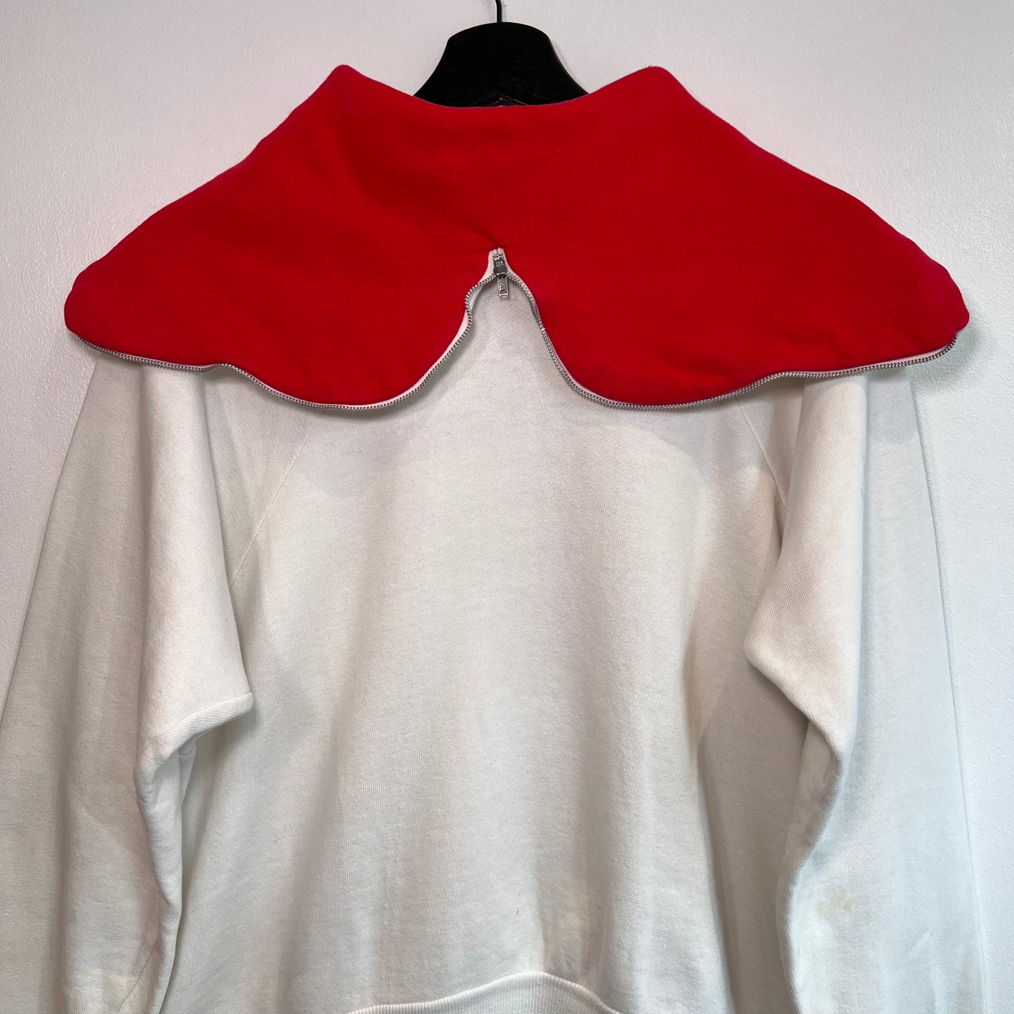 1950s ~ 1960s Healthknit Red and White Color Two Tone Hoodie Sweatshirt