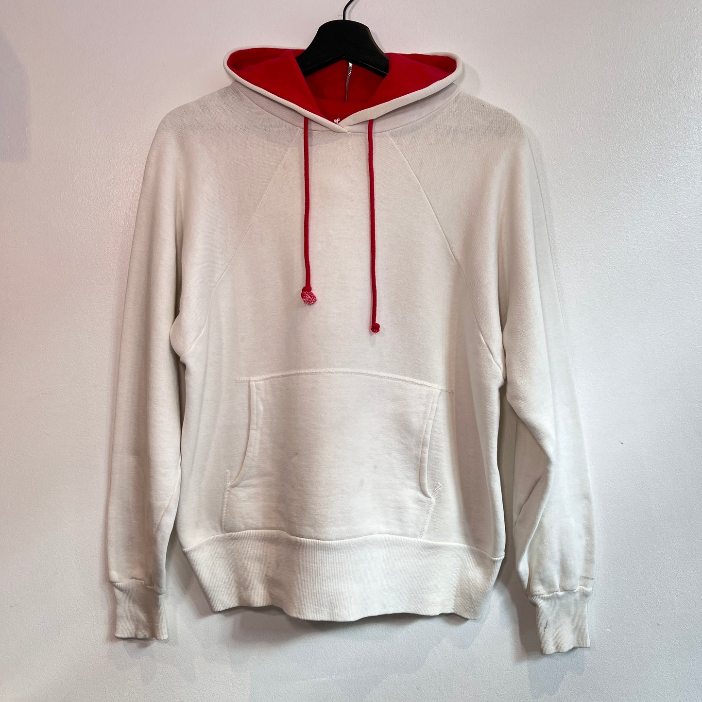 1950s ~ 1960s Healthknit Red and White Color Two Tone Hoodie Sweatshirt