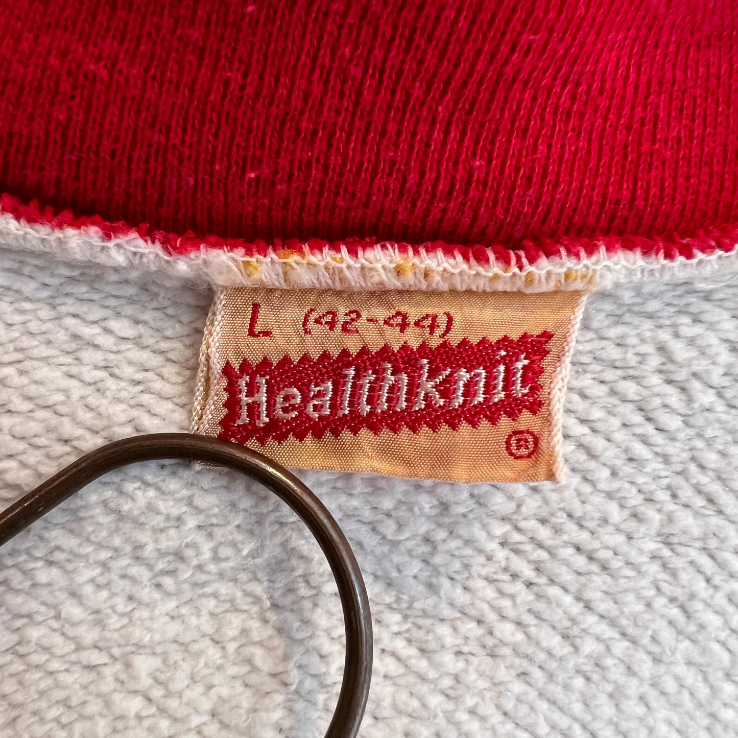 1950s ~ 1960s Healthknit Red and White Color Two Tone Hoodie Sweatshirt