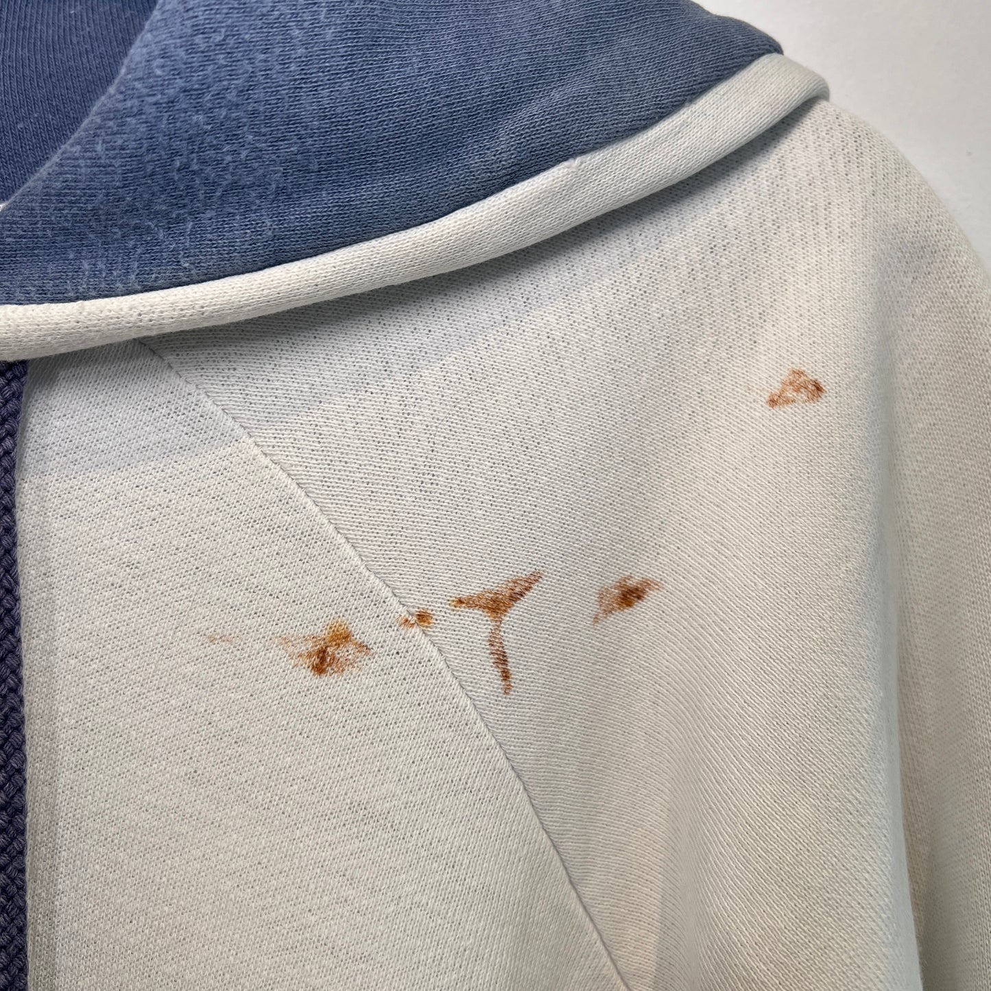 1950s ~ 1960s Healthknit Blue and White Color Two Tone Hoodie Sweatshirt