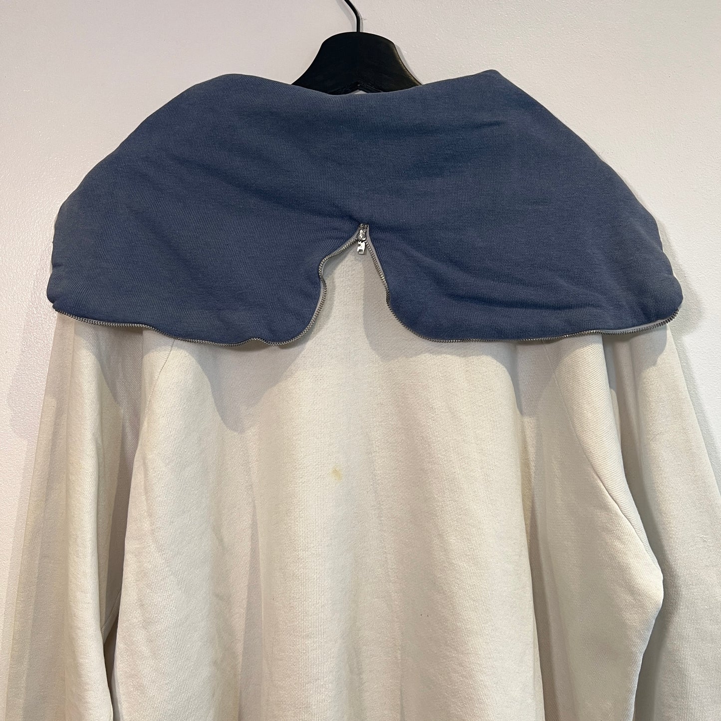 1950s ~ 1960s Healthknit Blue and White Color Two Tone Hoodie Sweatshirt