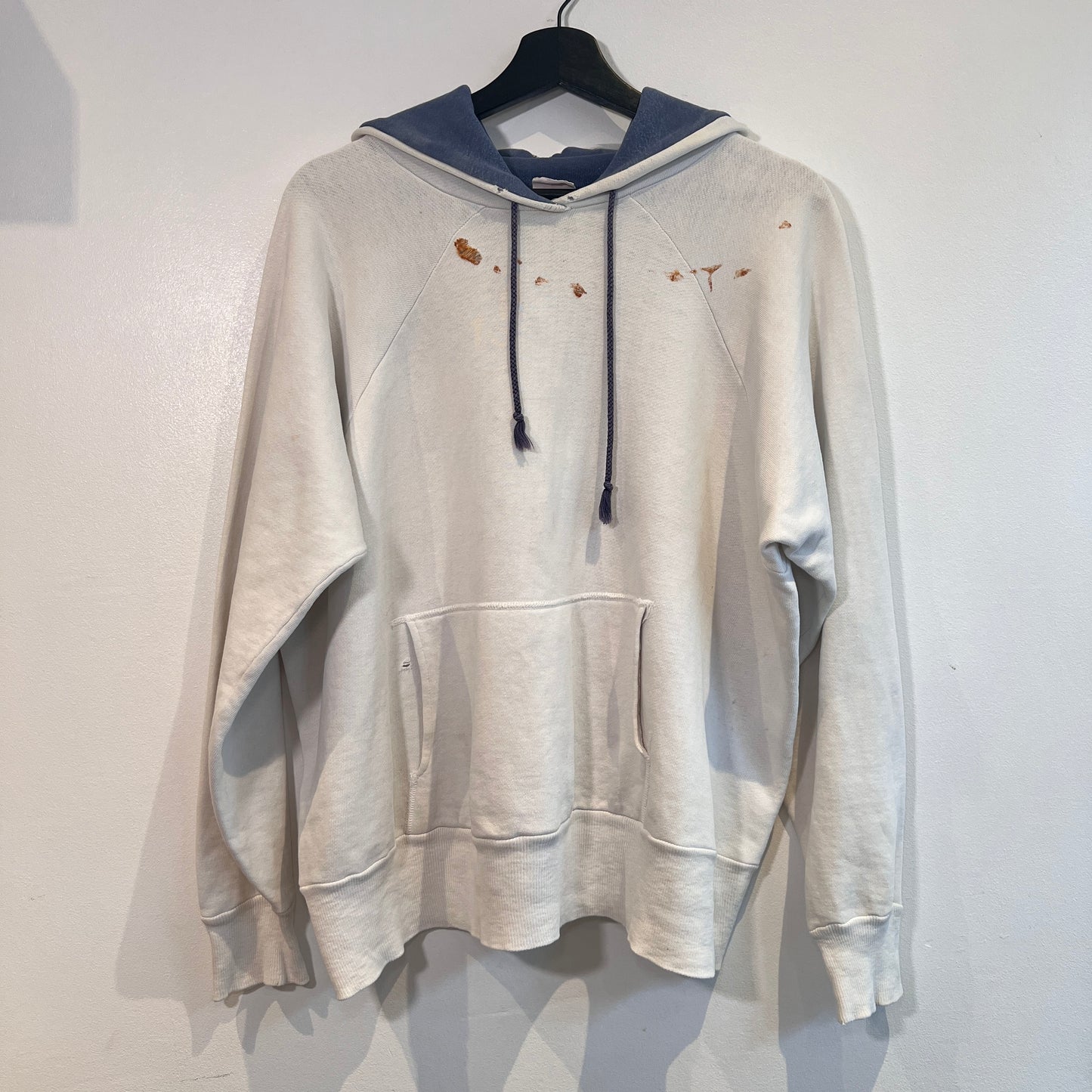 1950s ~ 1960s Healthknit Blue and White Color Two Tone Hoodie Sweatshirt