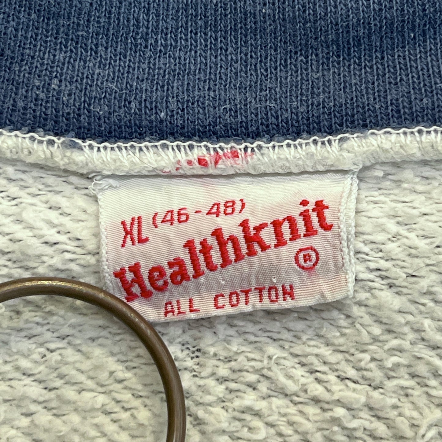1950s ~ 1960s Healthknit Blue and White Color Two Tone Hoodie Sweatshirt