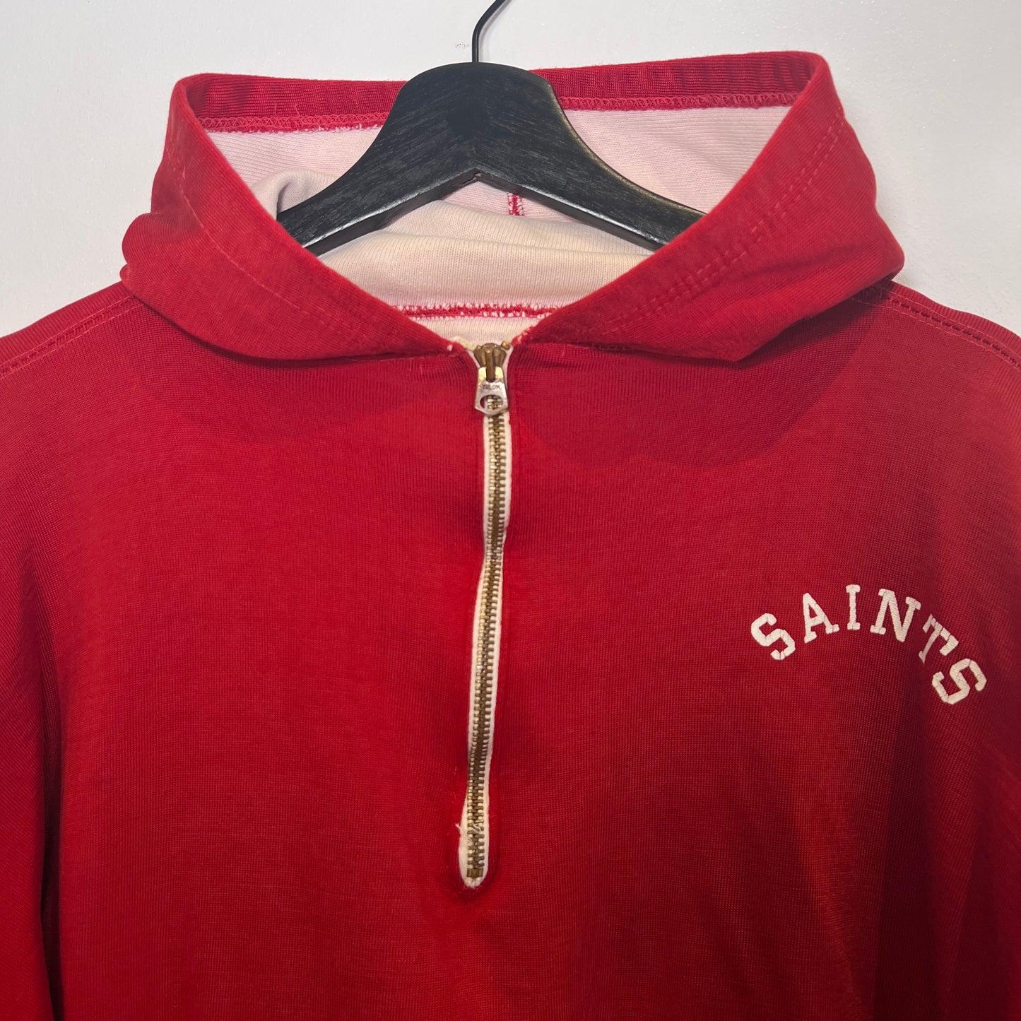 1962s ~ 1967s Champion Half Zip Hoodie Sweatshirt with saints print
