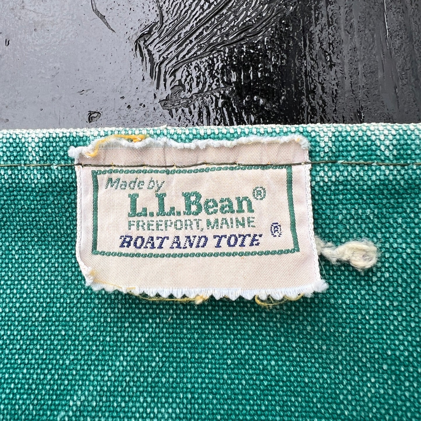 1980s L.L.Bean Two Tone Green and Blue Large Boat and Tote Bag