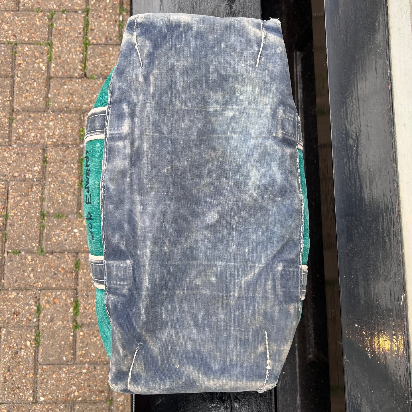 1980s L.L.Bean Two Tone Green and Blue Large Boat and Tote Bag