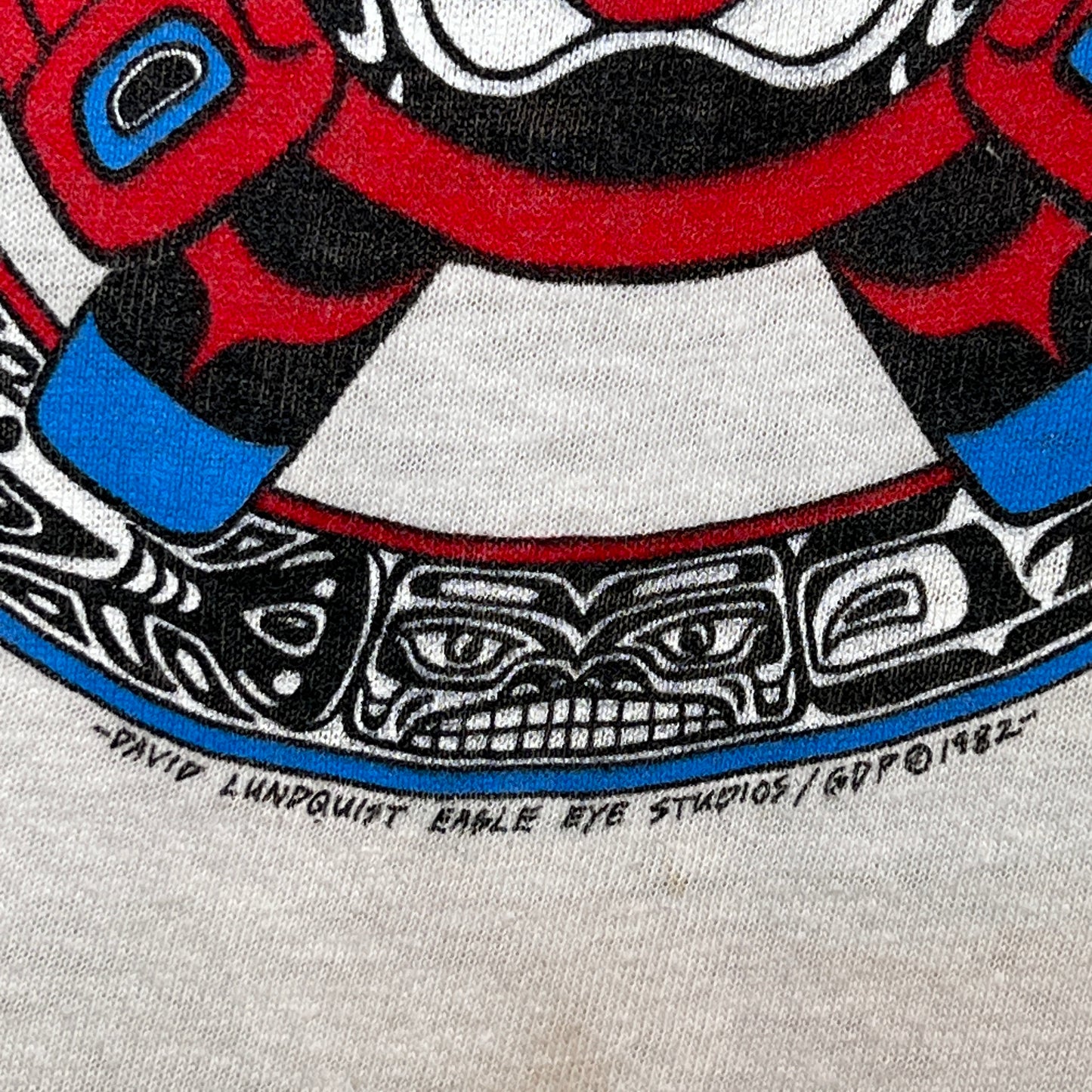 1982s Grateful Dead White T-Shirt with David Lundquist Eagle Eye Studio's Print