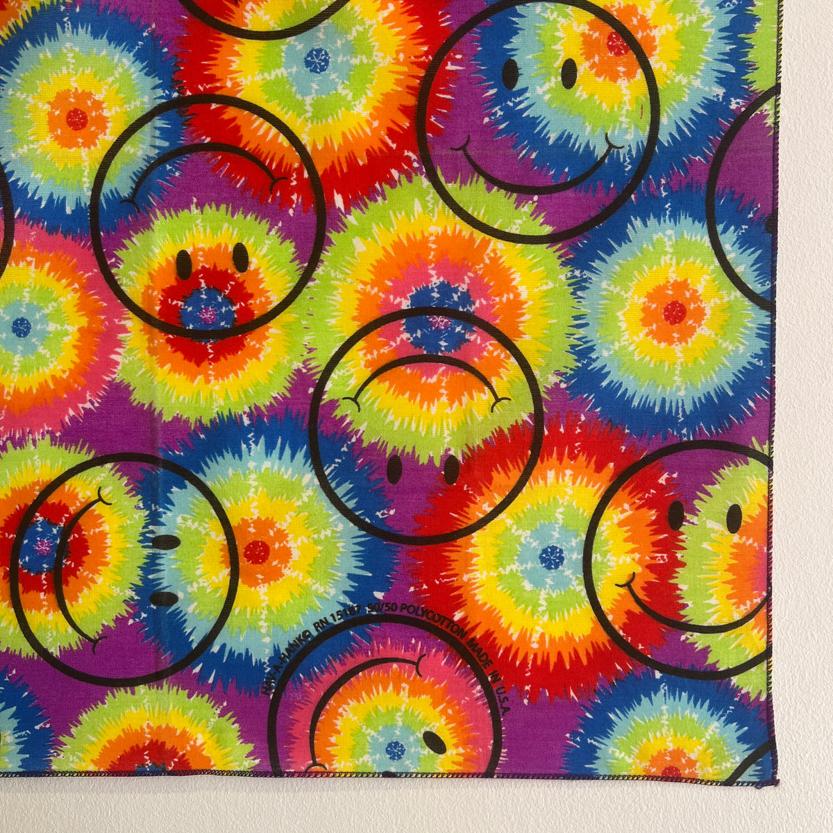 1990s HAV-A-HANK The Smiley Face Tie-Dye Bandana
