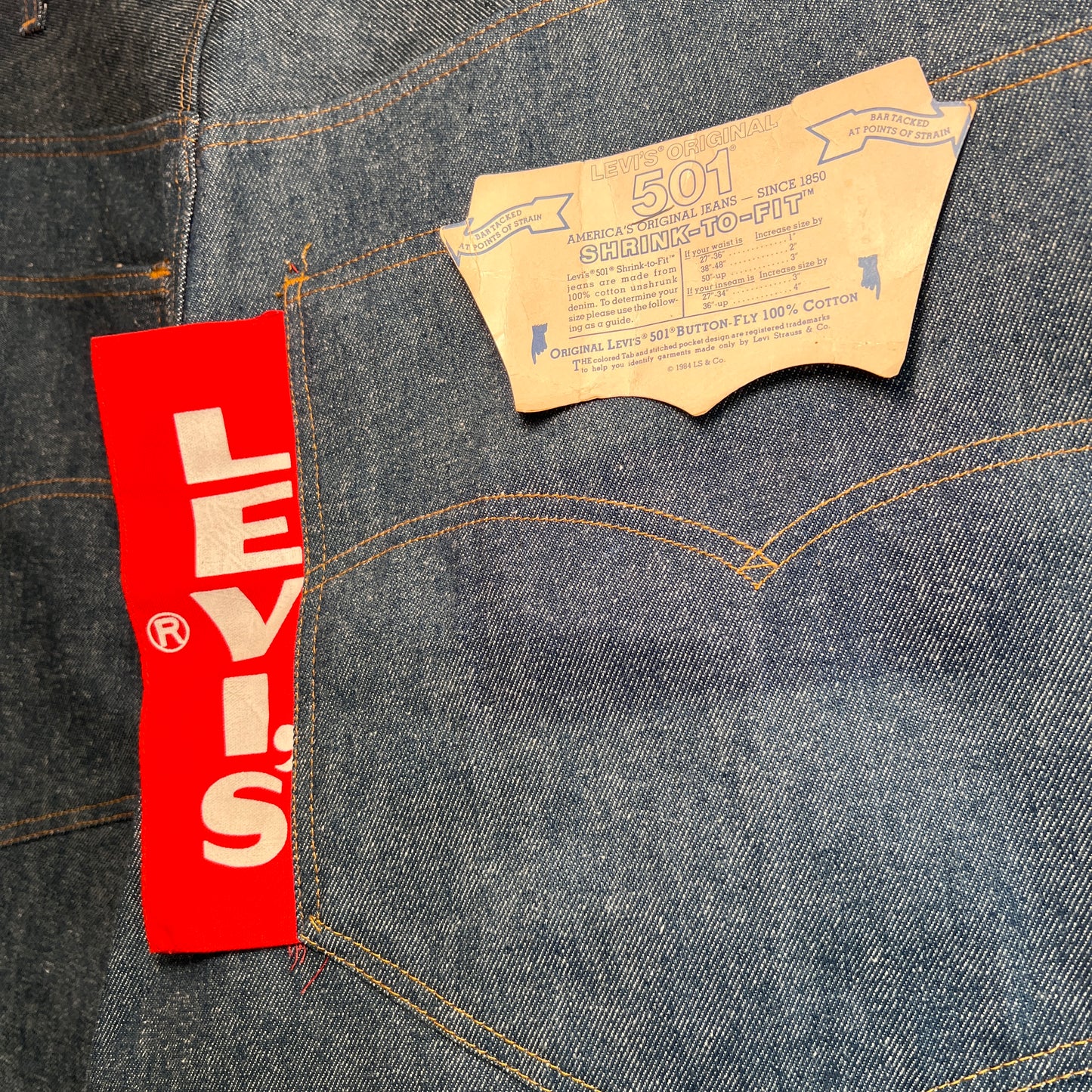 1984s Levi's 501 Display Denim Pants W54", L25"