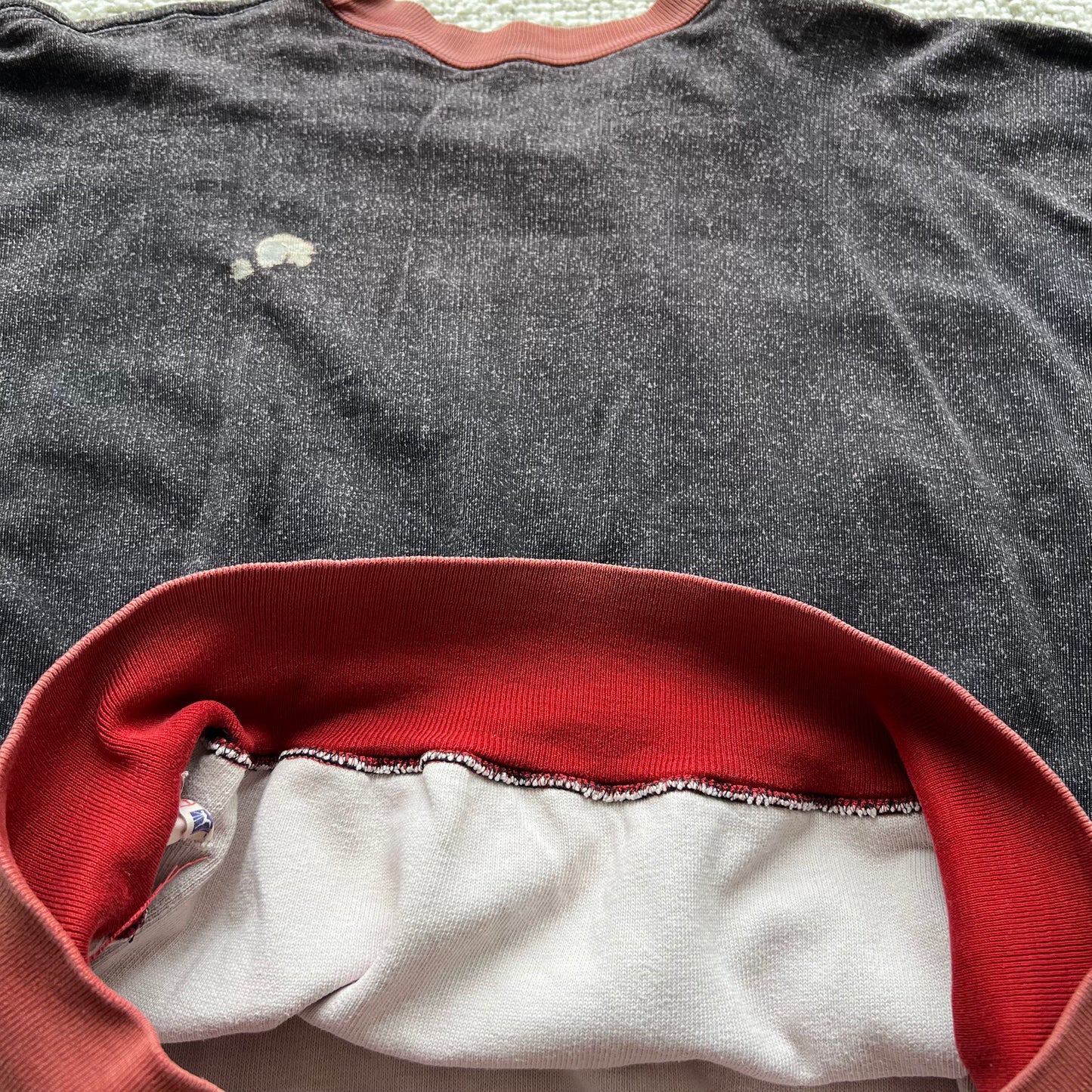 1950s Champion Faded Black and Red Sweatshirt with Princeton Print