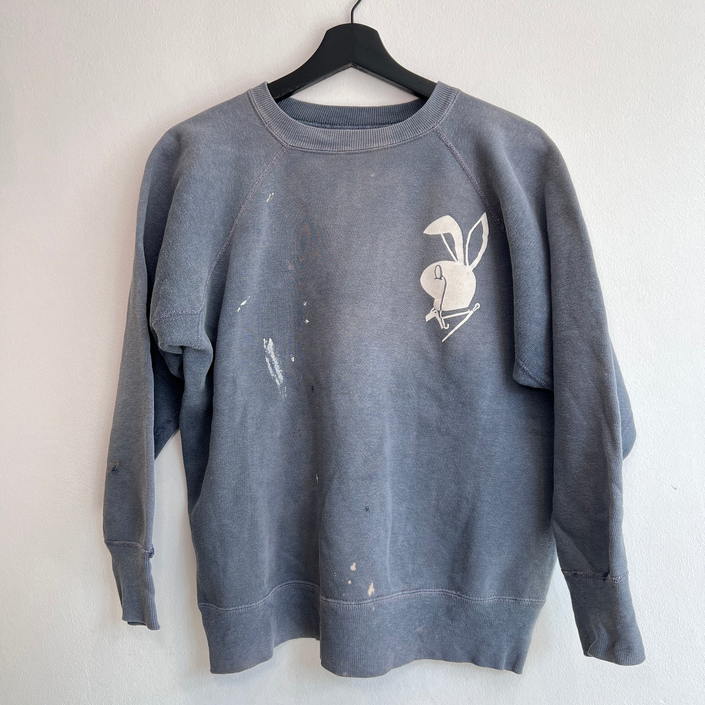 1960s Faded Color Sweatshirts with Playboy Logo Print