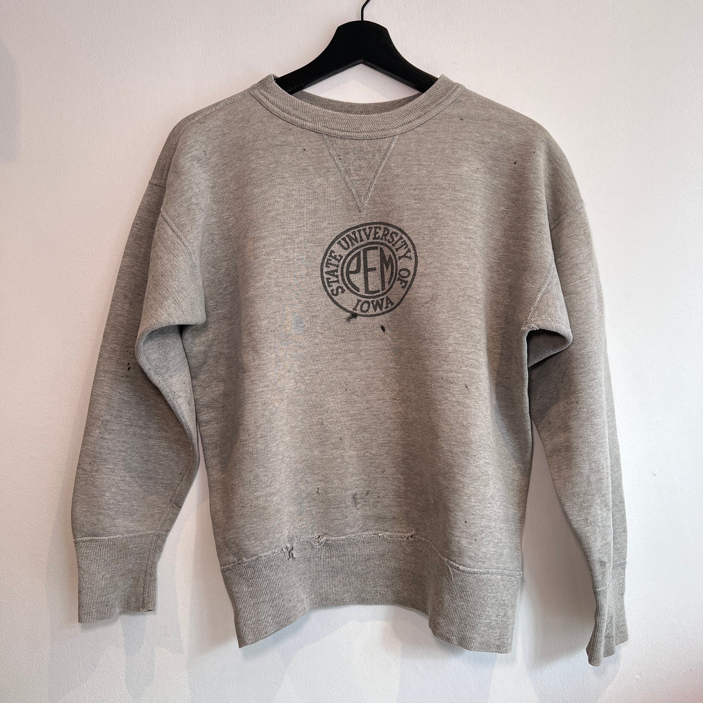 1950s PEM State University of IOWA Single V Sweatshirts with PITLUCK Stenciled