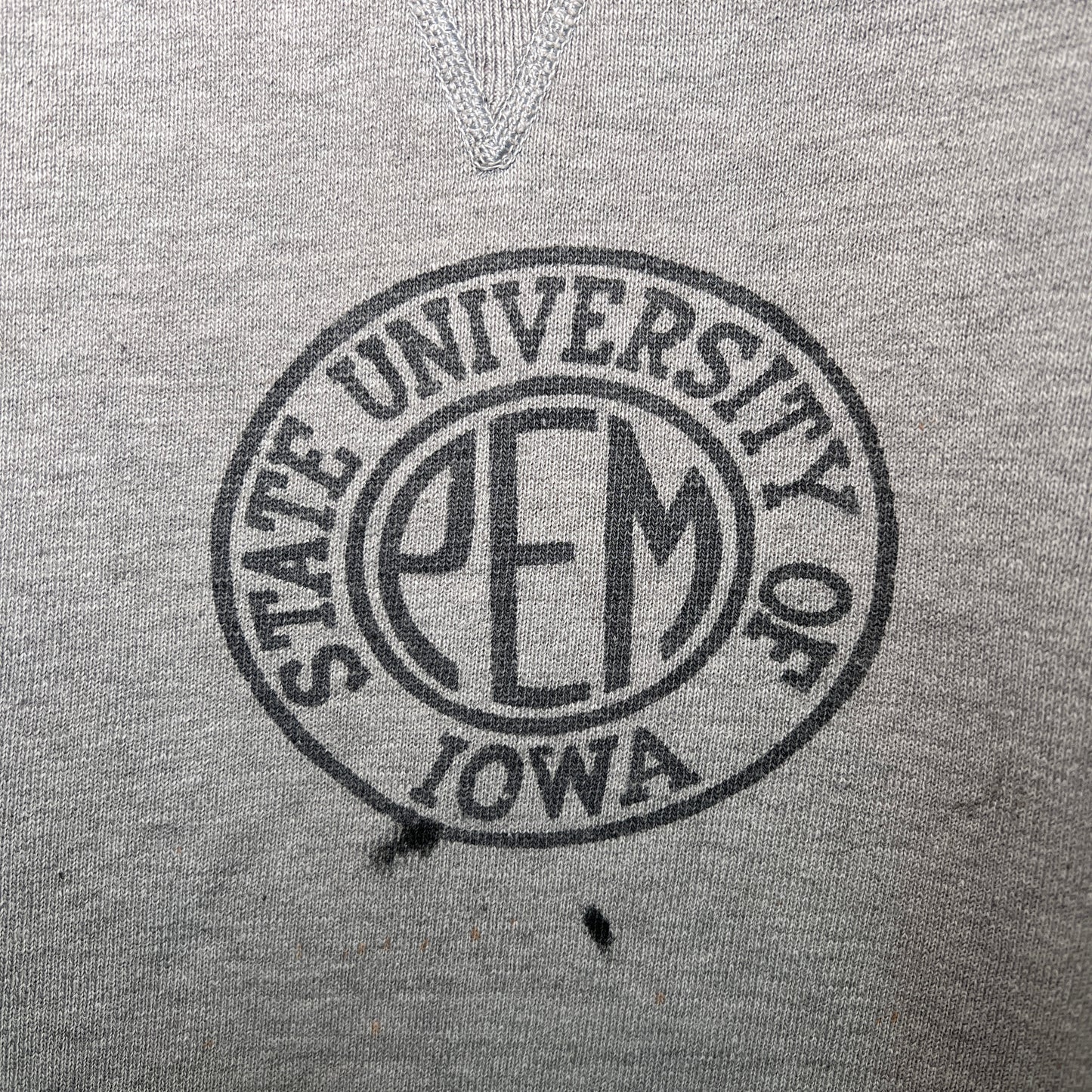 1950s PEM State University of IOWA Single V Sweatshirts with PITLUCK Stenciled