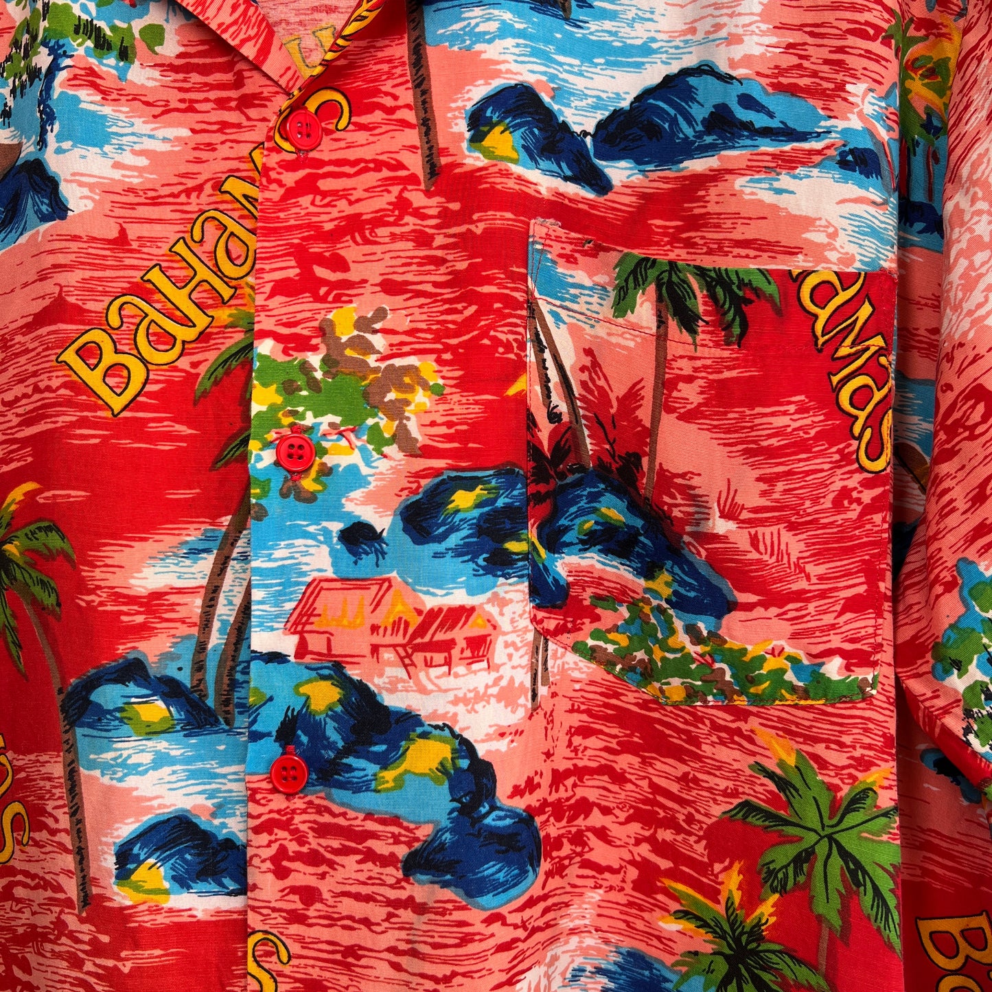 1960s Tropical Fashions by Watanmal Hawaiian Shirts with Bahamas Tropical Print