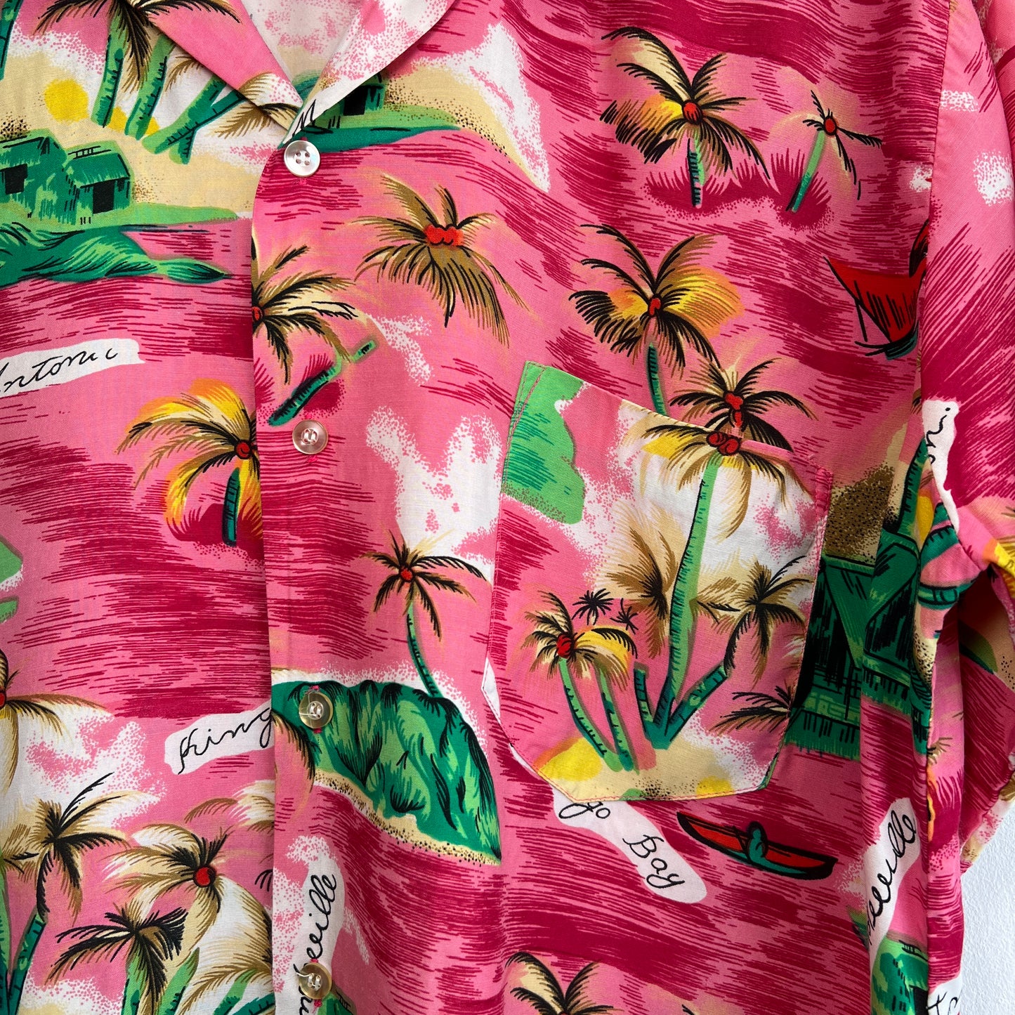 1960s National Sport Shirts by Manhattan Hawaiian Shirts with Tropical Print