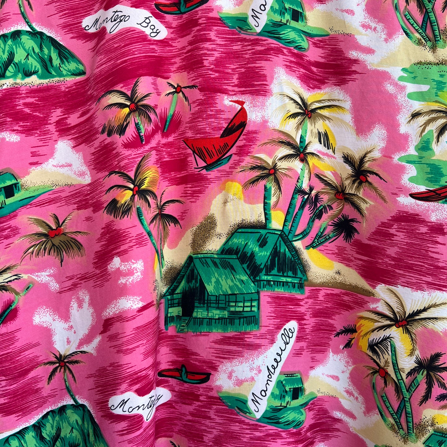 1960s National Sport Shirts by Manhattan Hawaiian Shirts with Tropical Print