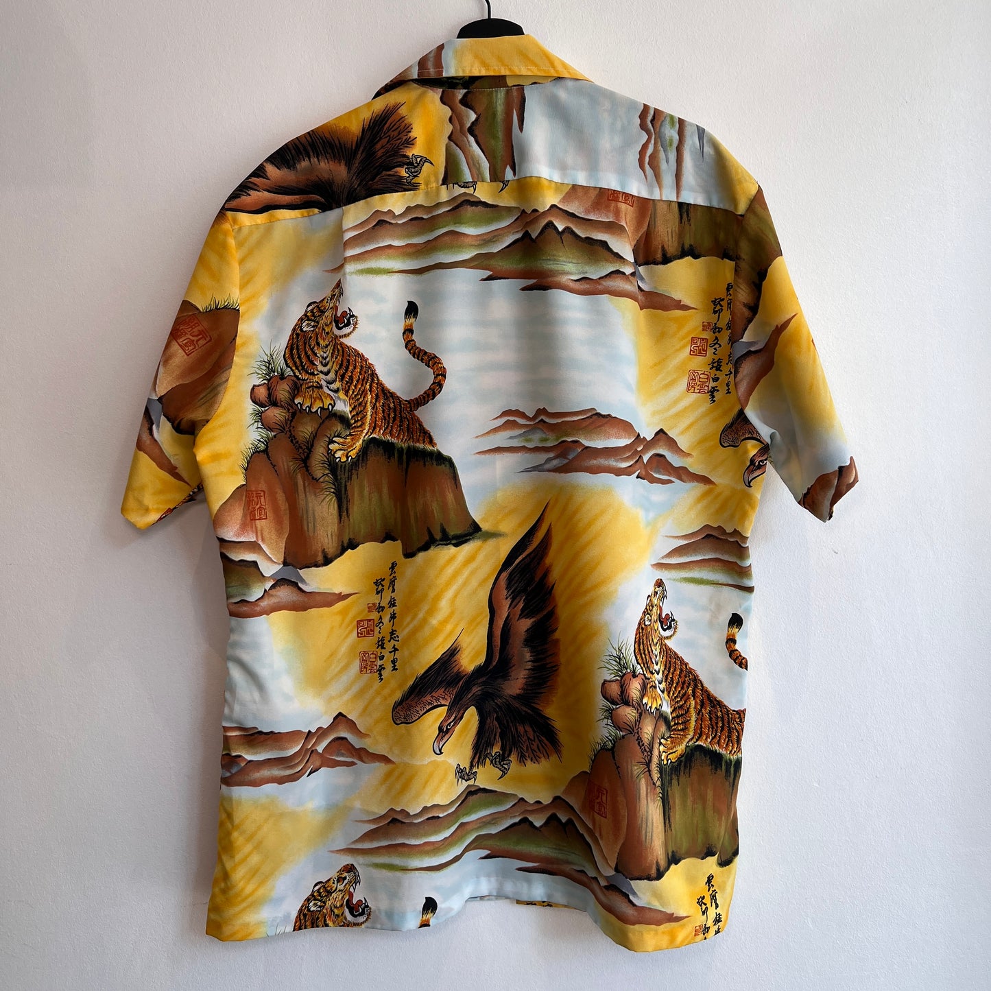 1970s KoleKole Hawaiian Shirts with Tiger and Eagle Print