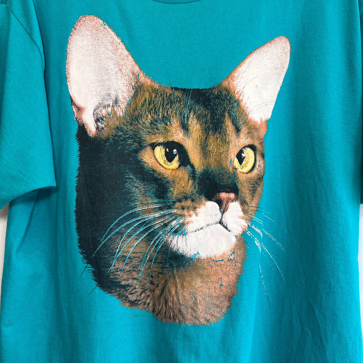 1990s Delta T-Shirts with Cat Photo Print