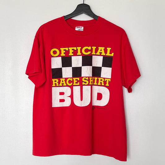 1990s Budweiser T-Shirts with Official BUD Racing Print