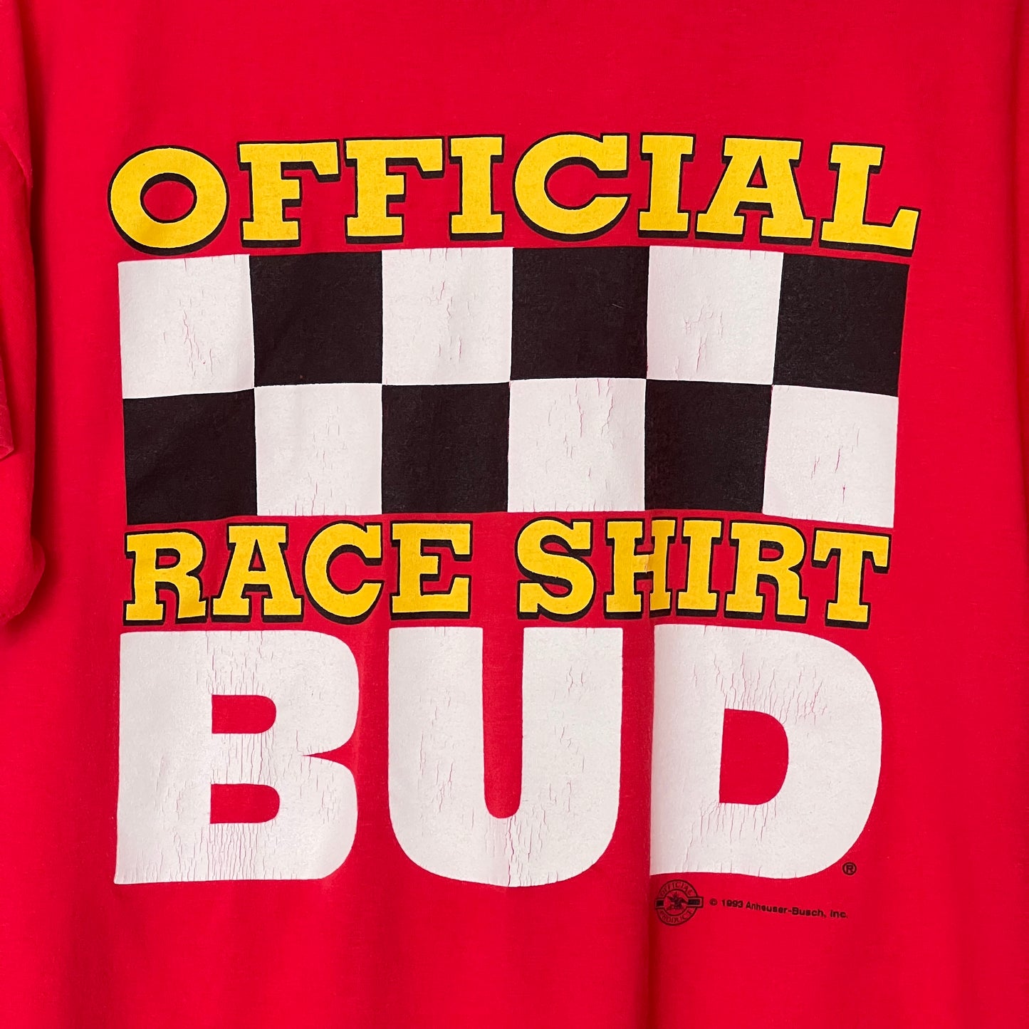 1990s Budweiser T-Shirts with Official BUD Racing Print