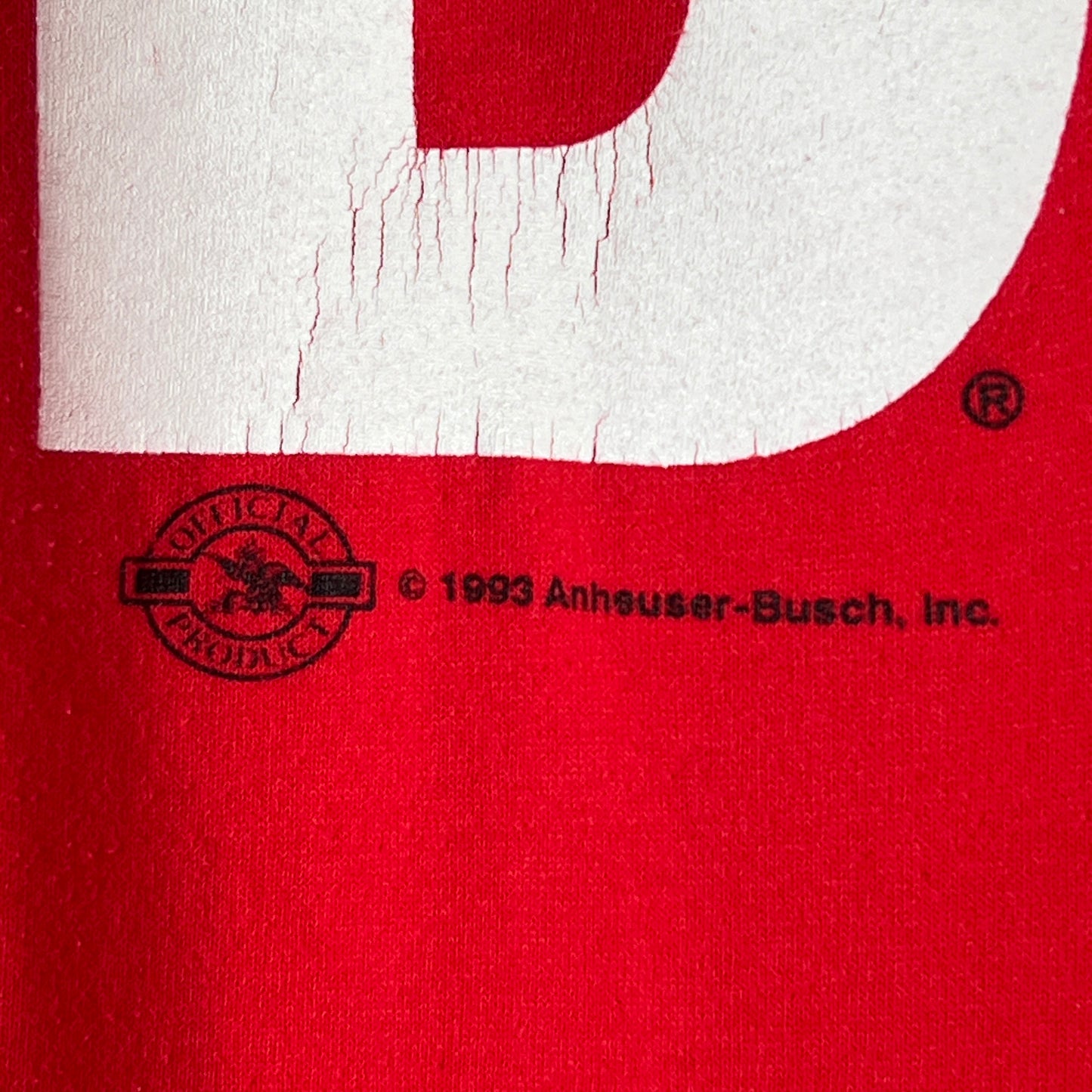 1990s Budweiser T-Shirts with Official BUD Racing Print