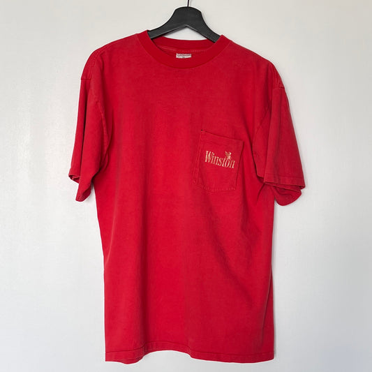 1990s Winston Red Pocket T-Shirts with Eagle Flock Print